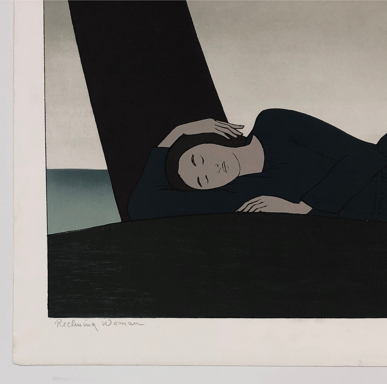 Artwork by Will R. Barnet, Reclining Woman (framed hand signed lithograph), Made of Lithograph 