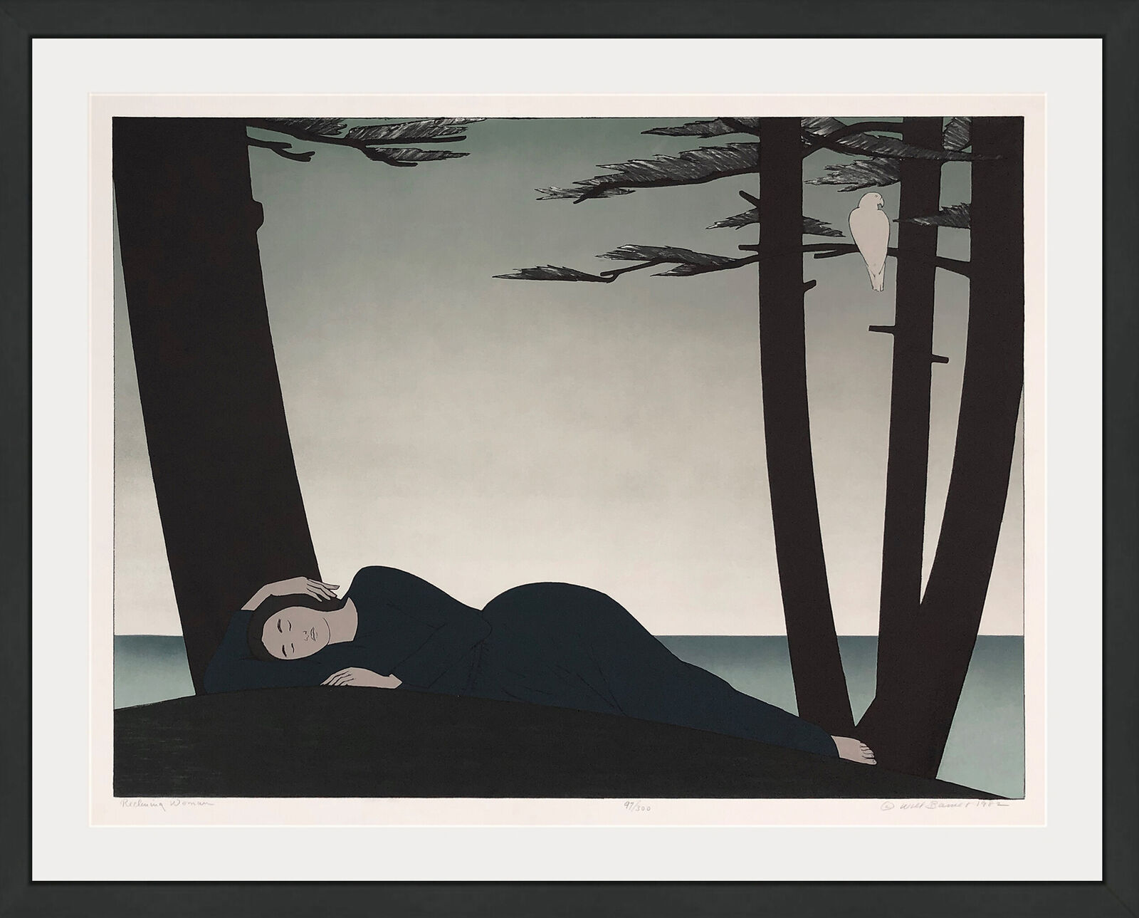 Reclining Woman (framed hand signed lithograph) by Will R. Barnet, 1982