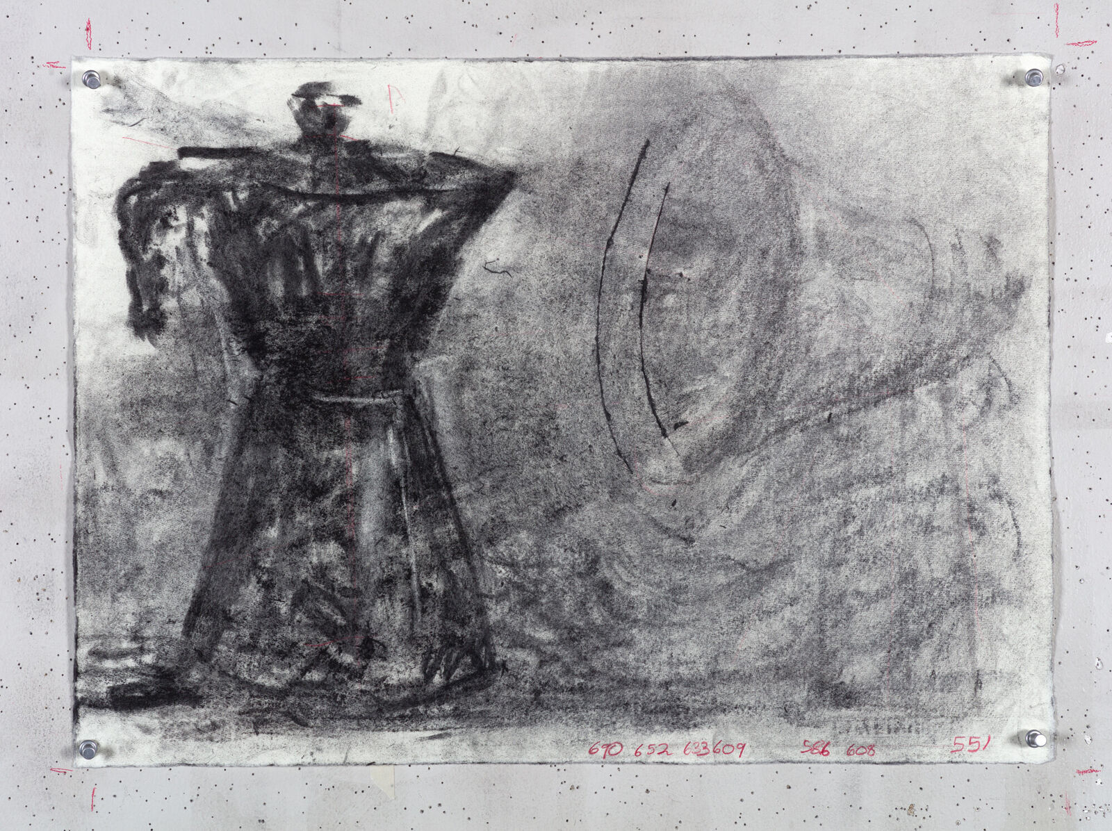 Drawing for Self-Portrait as a Coffee Pot, Episode (Coffee Pot, Shadow Megaphone) by William Kentridge, 2020