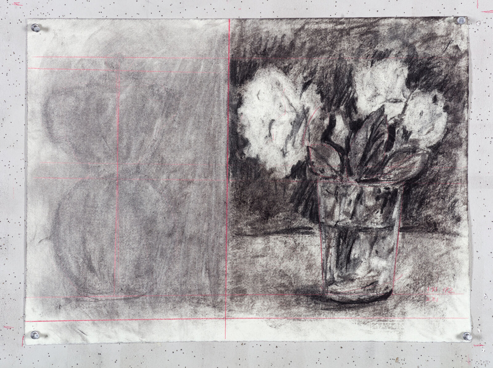 Drawing for Self-Portrait as a Coffee Pot, Episode (Shadow Coffee Pot, Flowers)