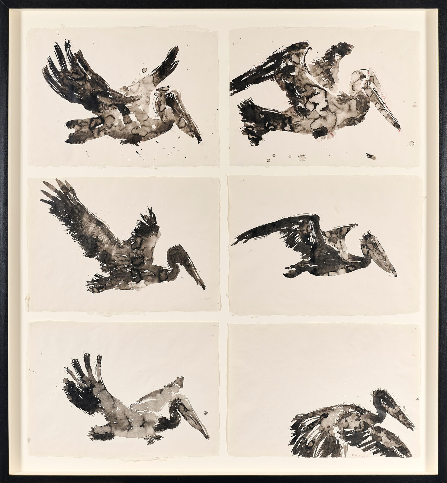 Drawing for Self-Portrait as a Coffee Pot, Pelican in Flight by William Kentridge, 2022