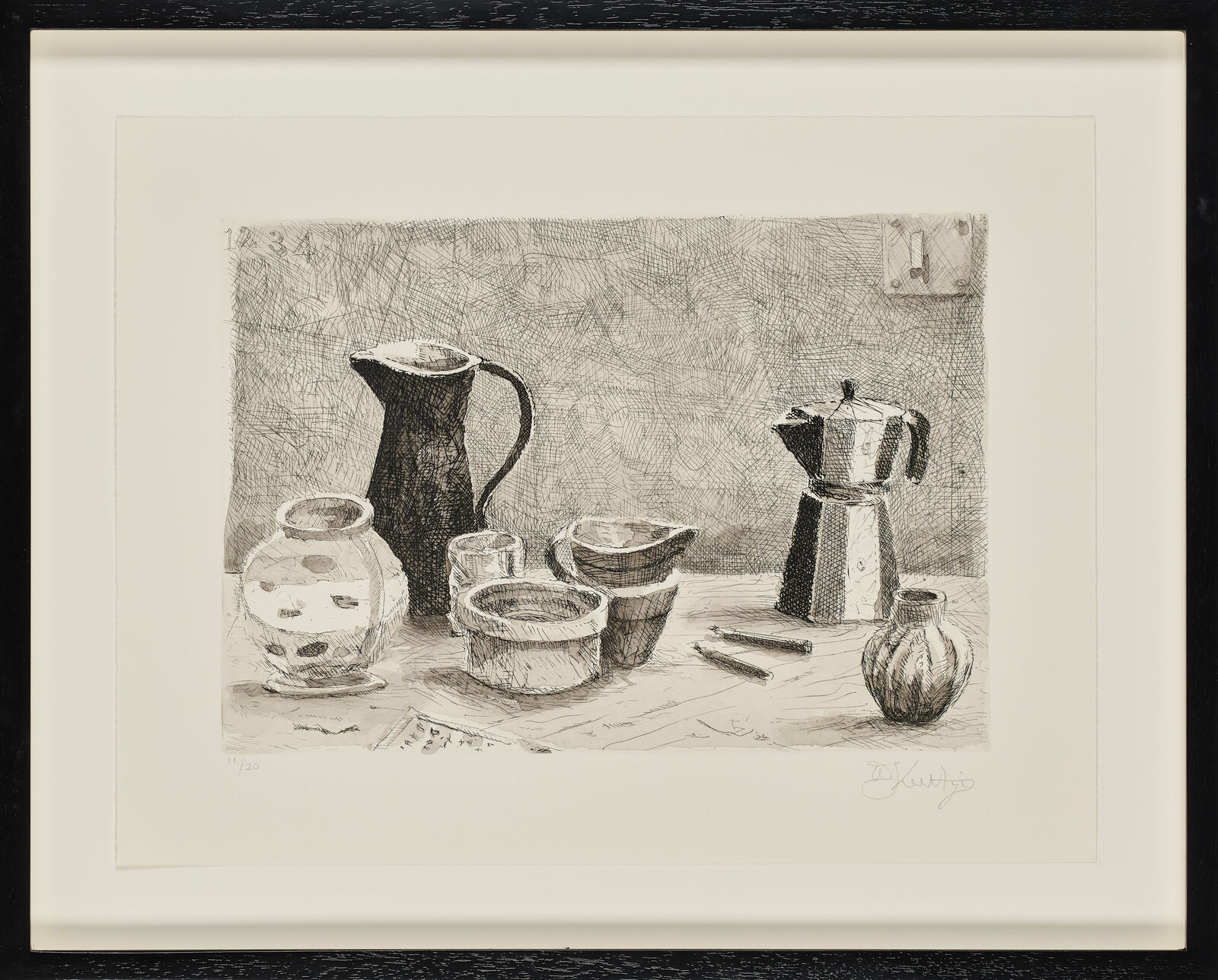 Still Life with fish bowl by William Kentridge, 2024