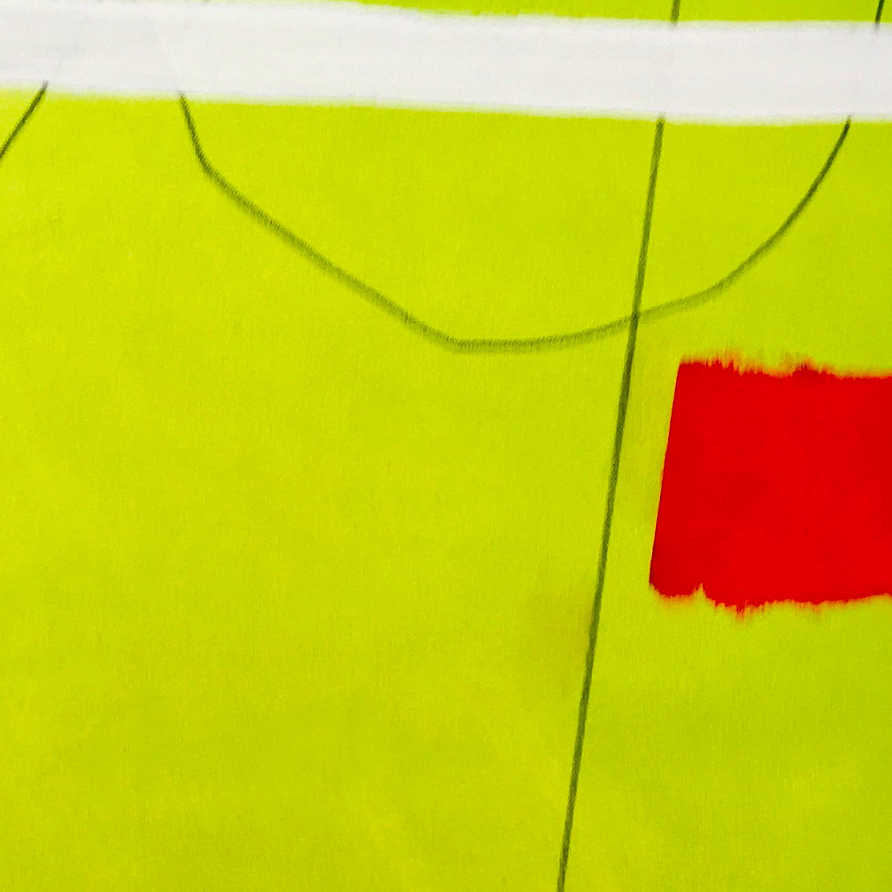 A painting with a red square in the middle of it.