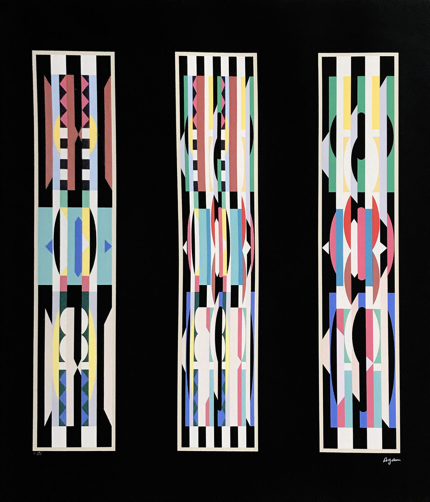Artwork by Yaacov Agam, UNTITLED (BLACK), Made of Serigraph On Paper 