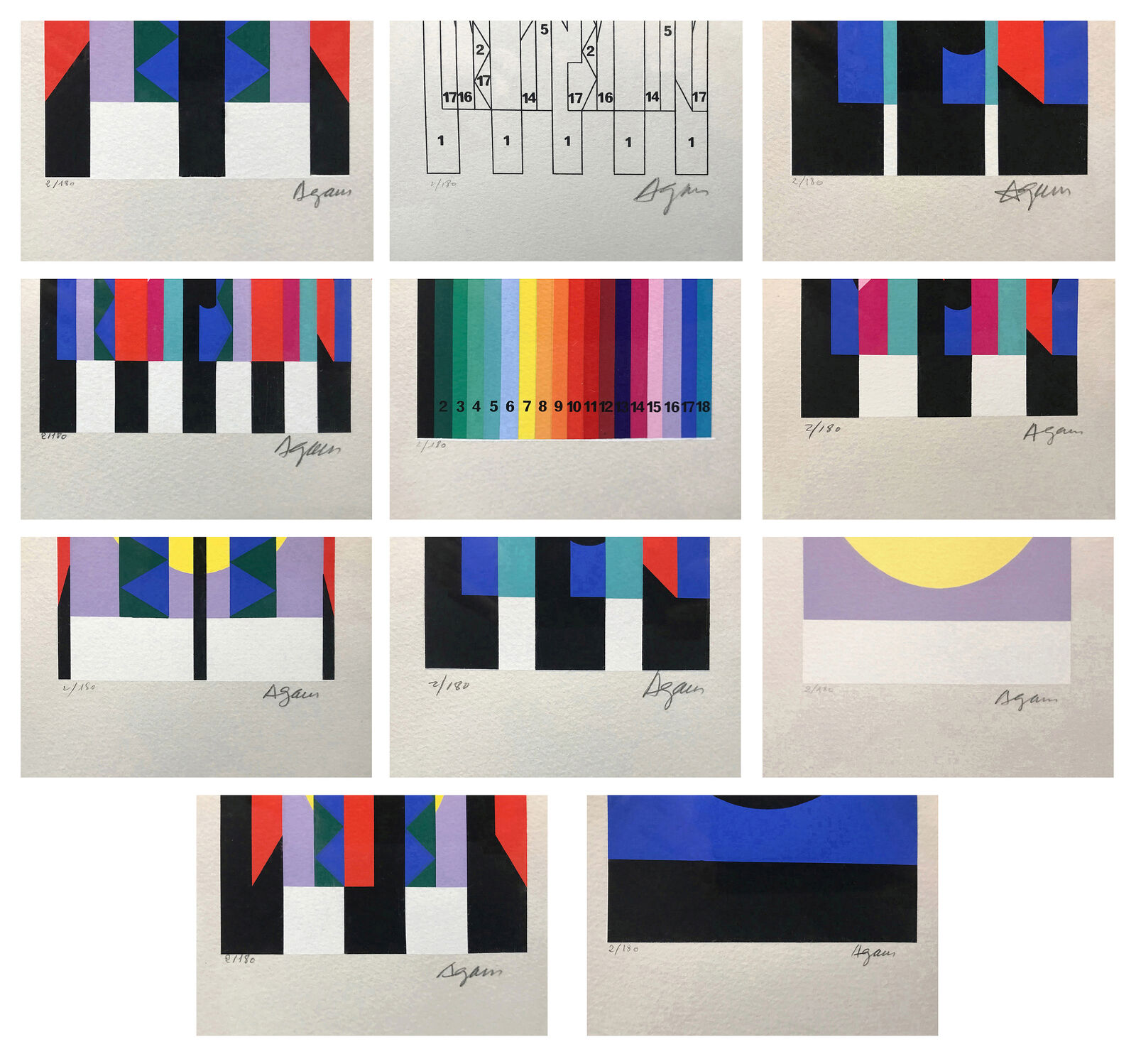 Artwork by Yaacov Agam, +-X9 SUITE, Made of Serigraph 