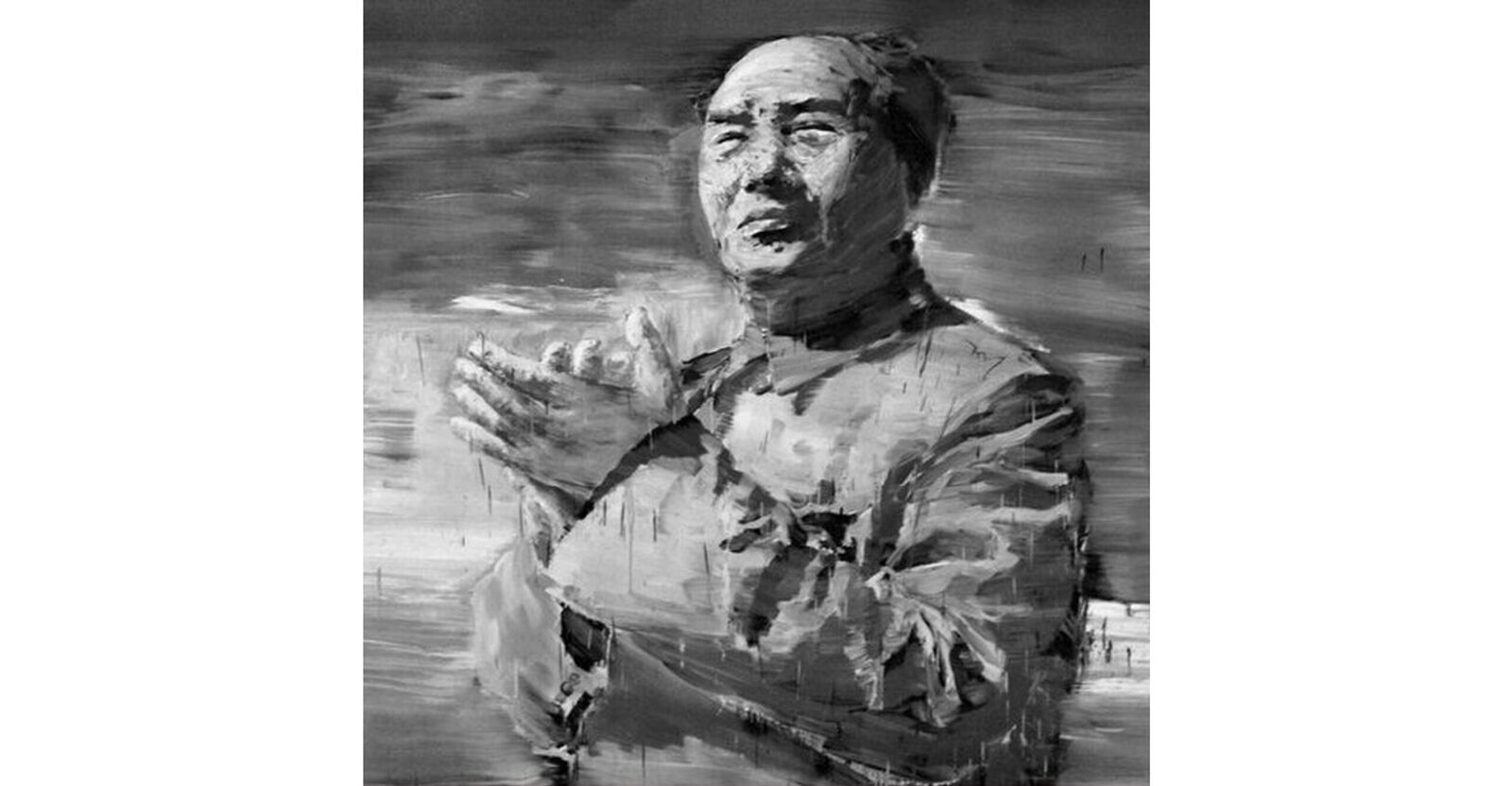 A set of four black and white photographs of a man in a suit.