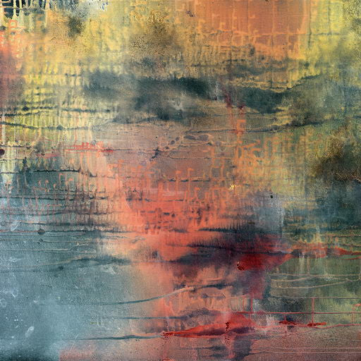 A painting of a colorful abstract painting on a white background.