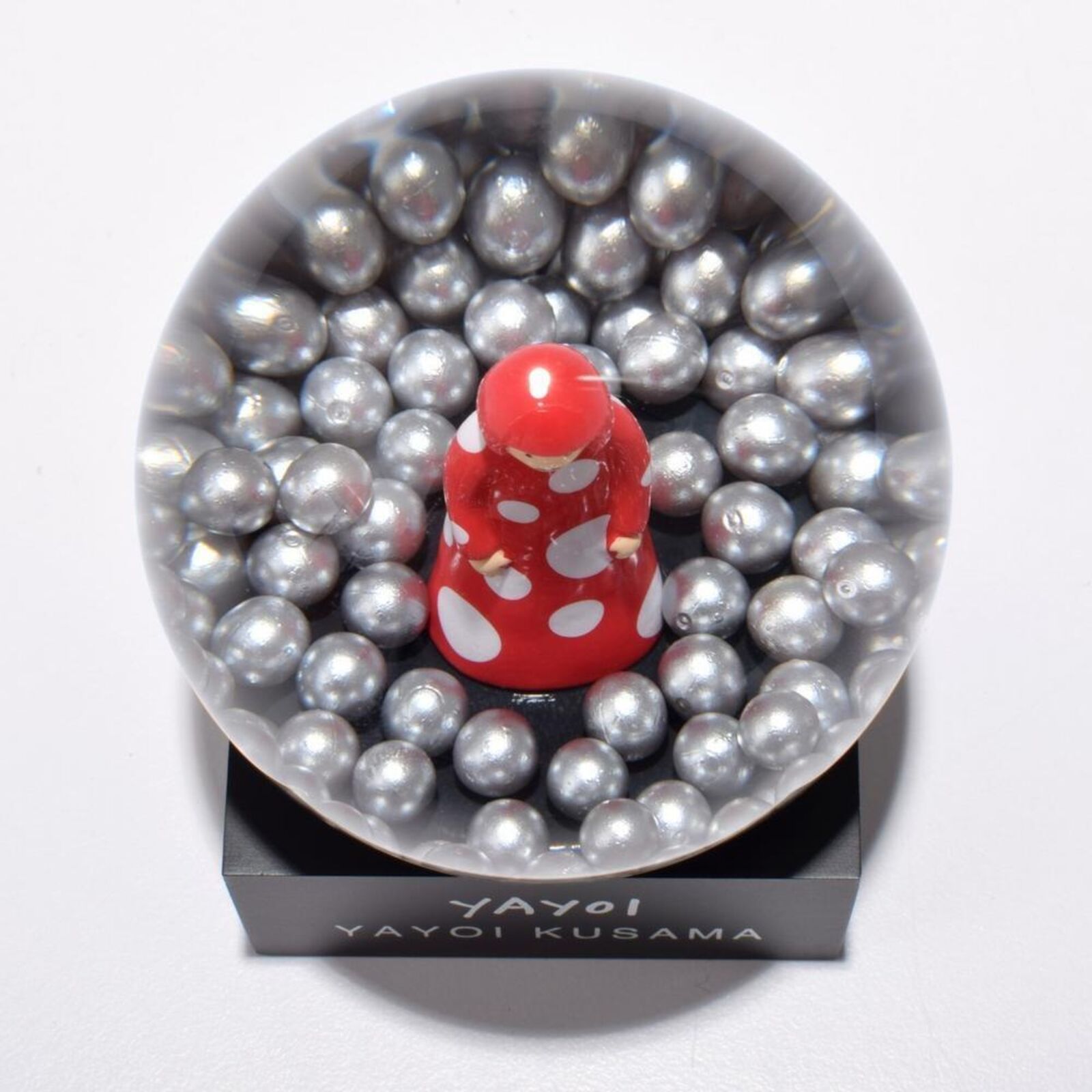 Artwork by Yayoi Kusama, Snow Globe (Narcissus Garden), Made of Glass, Polyresin and Water 