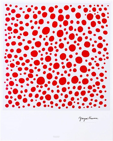 Artwork by Yayoi Kusama, Praying for World Peace in the Sunlight 2016, Made of Printed with vivid inkjet colors on synthetic paper that resists water, stains, and creases 
