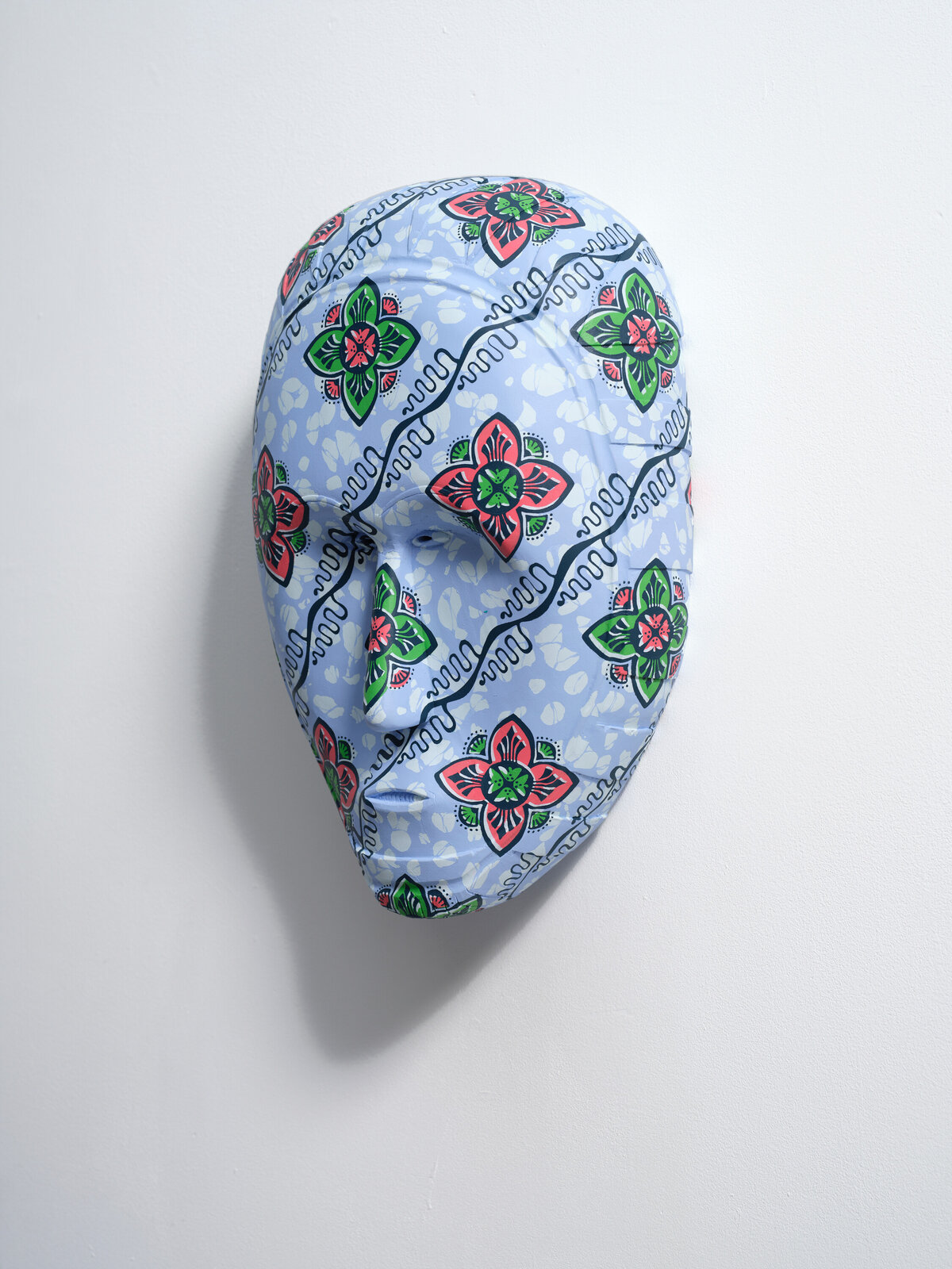 Artwork by Yinka Shonibare, Hybrid Mask (Fang), Made of Hand painted wooden mask 