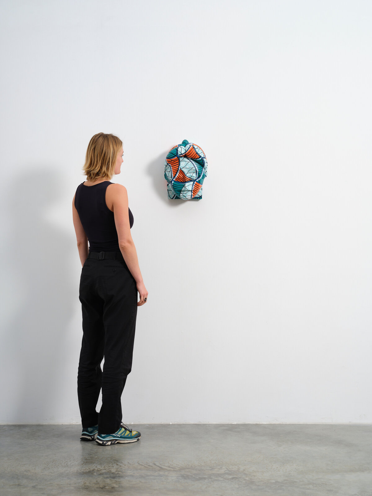 Artwork by Yinka Shonibare, Hybrid Mask (Shira-Punu), Made of Hand painted wooden mask 