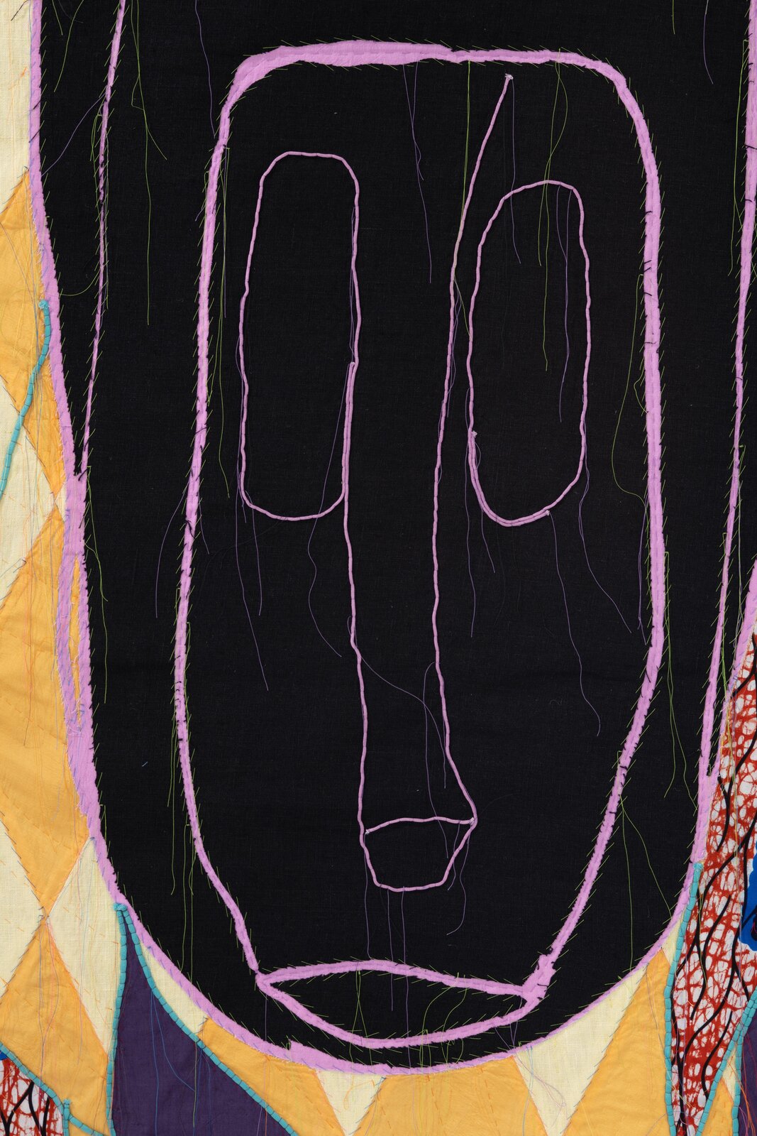 Artwork by Yinka Shonibare, Modern Magic I, Made of Patchwork, appliqué, embroidery and Dutch wax printed cotton textile 