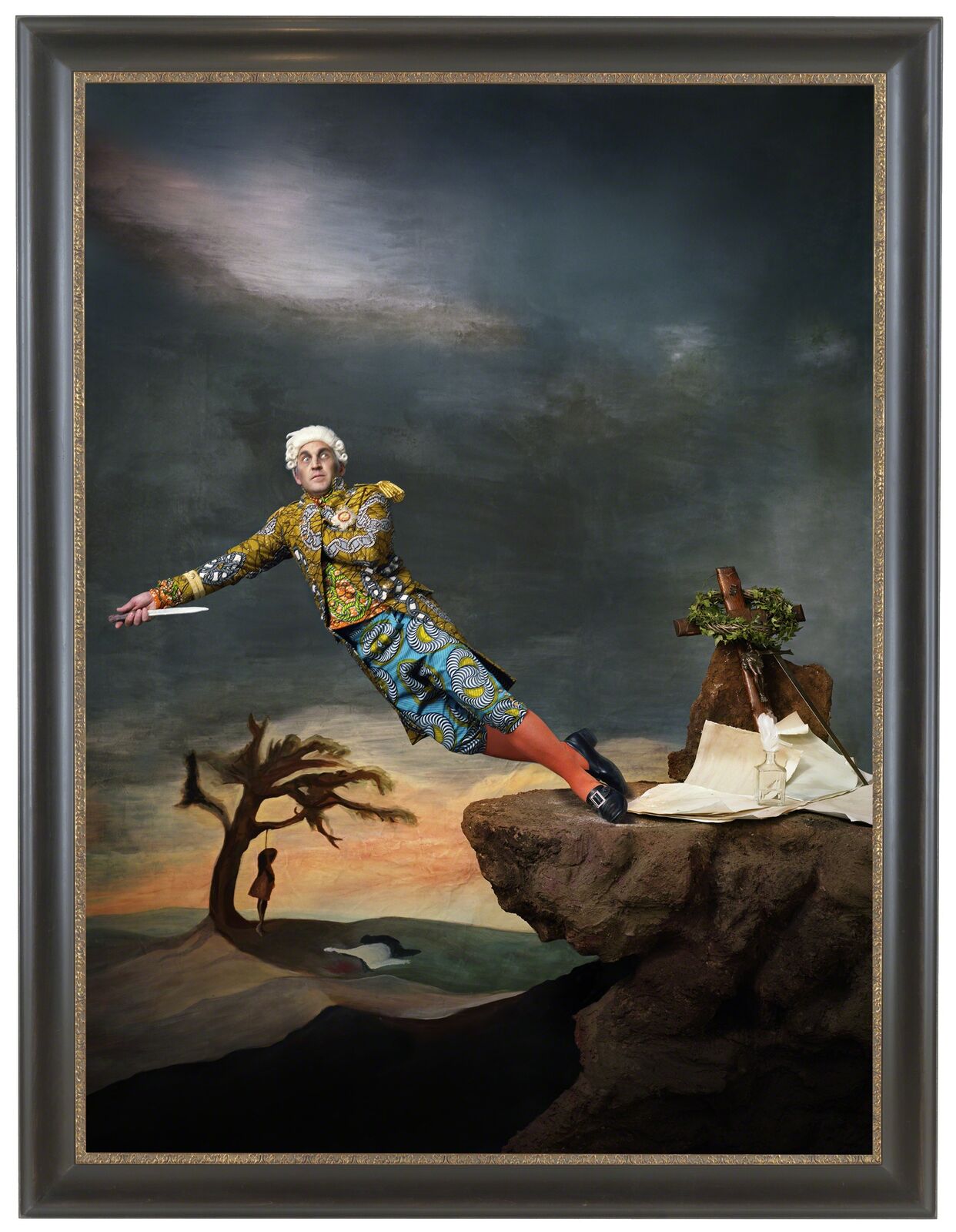 Artwork by Yinka Shonibare, Fake Death Picture (The Suicide – Leonardo Alenza), Made of Digital chromogenic print 