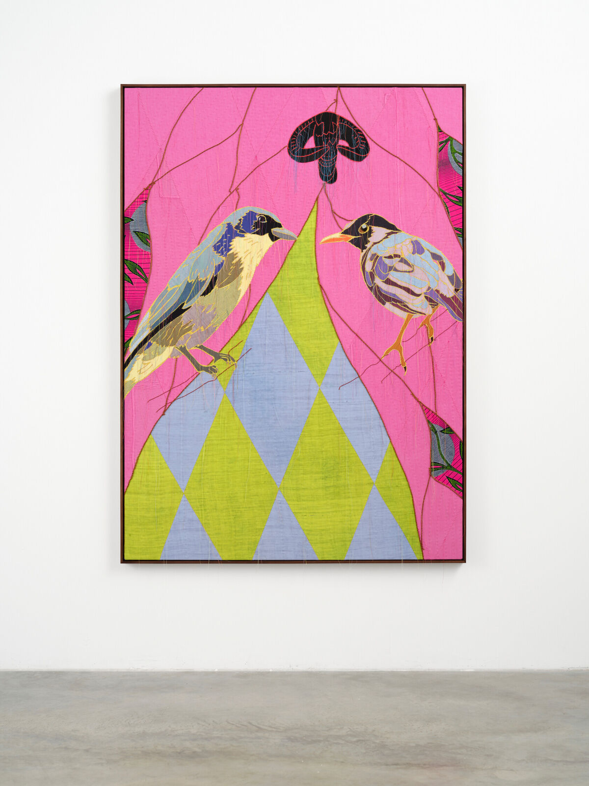 African Bird Magic (Comoro Blue Vanga & Taita Thrush) by Yinka Shonibare, 2024