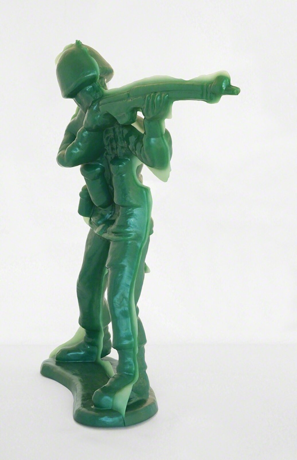 Artwork by Yoram Wolberger, Toy Soldier #4 (Offhand Position), Made of 3D digital scanning, CNC digital sculpting, Reinforced Fiberglass Composite, Urethane 