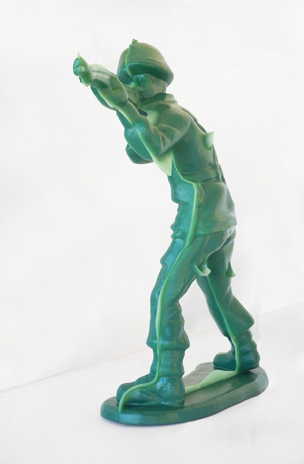 Artwork by Yoram Wolberger, Toy Soldier #4 (Offhand Position), Made of 3D digital scanning, CNC digital sculpting, Reinforced Fiberglass Composite, Urethane 