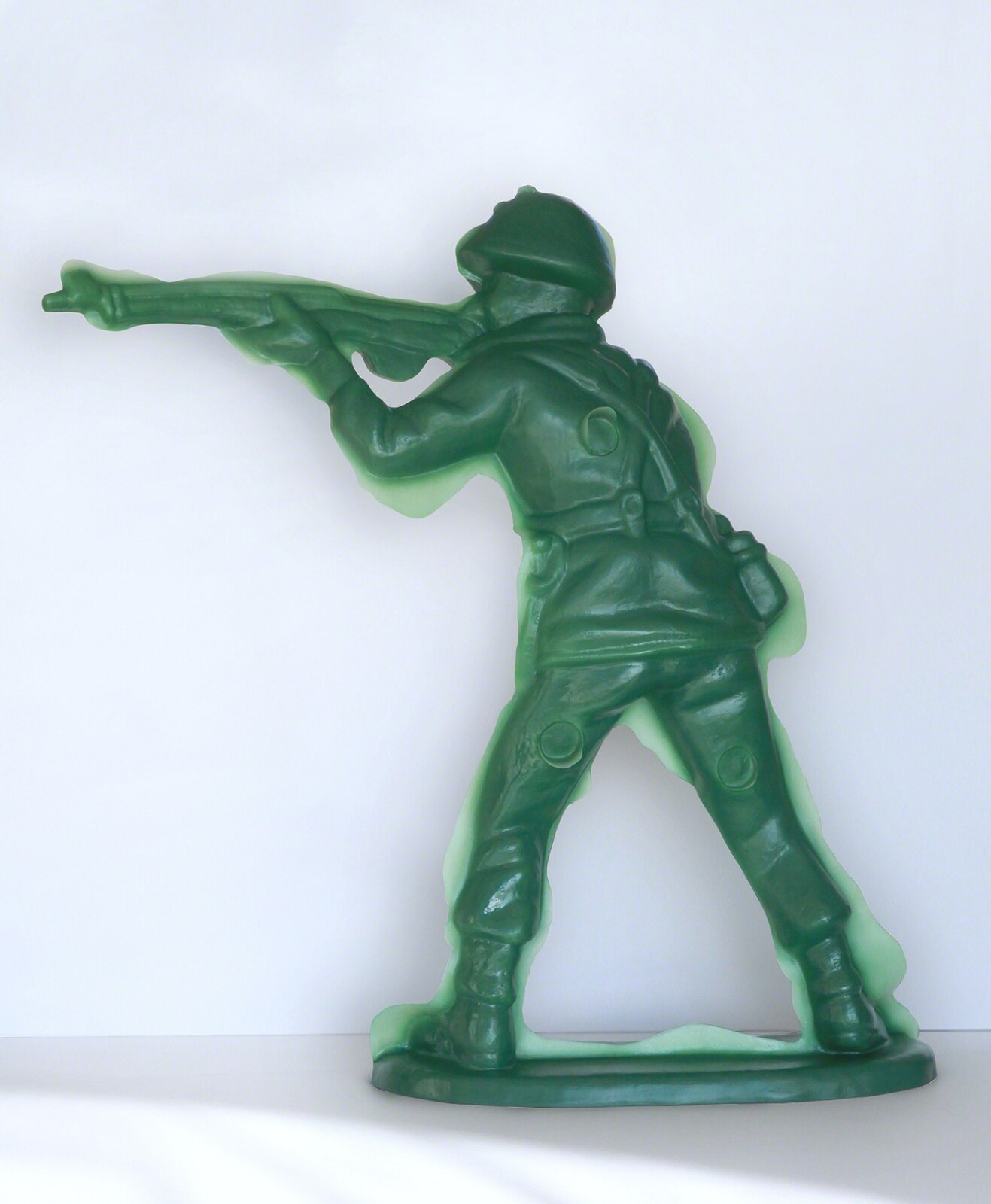 Artwork by Yoram Wolberger, Toy Soldier #4 (Offhand Position), Made of 3D digital scanning, CNC digital sculpting, Reinforced Fiberglass Composite, Urethane 