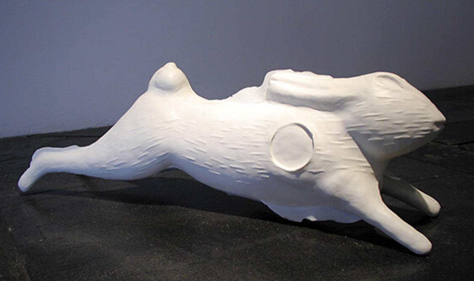 Artwork by Yoram Wolberger, White Bunny #2, Made of Cast plastic 