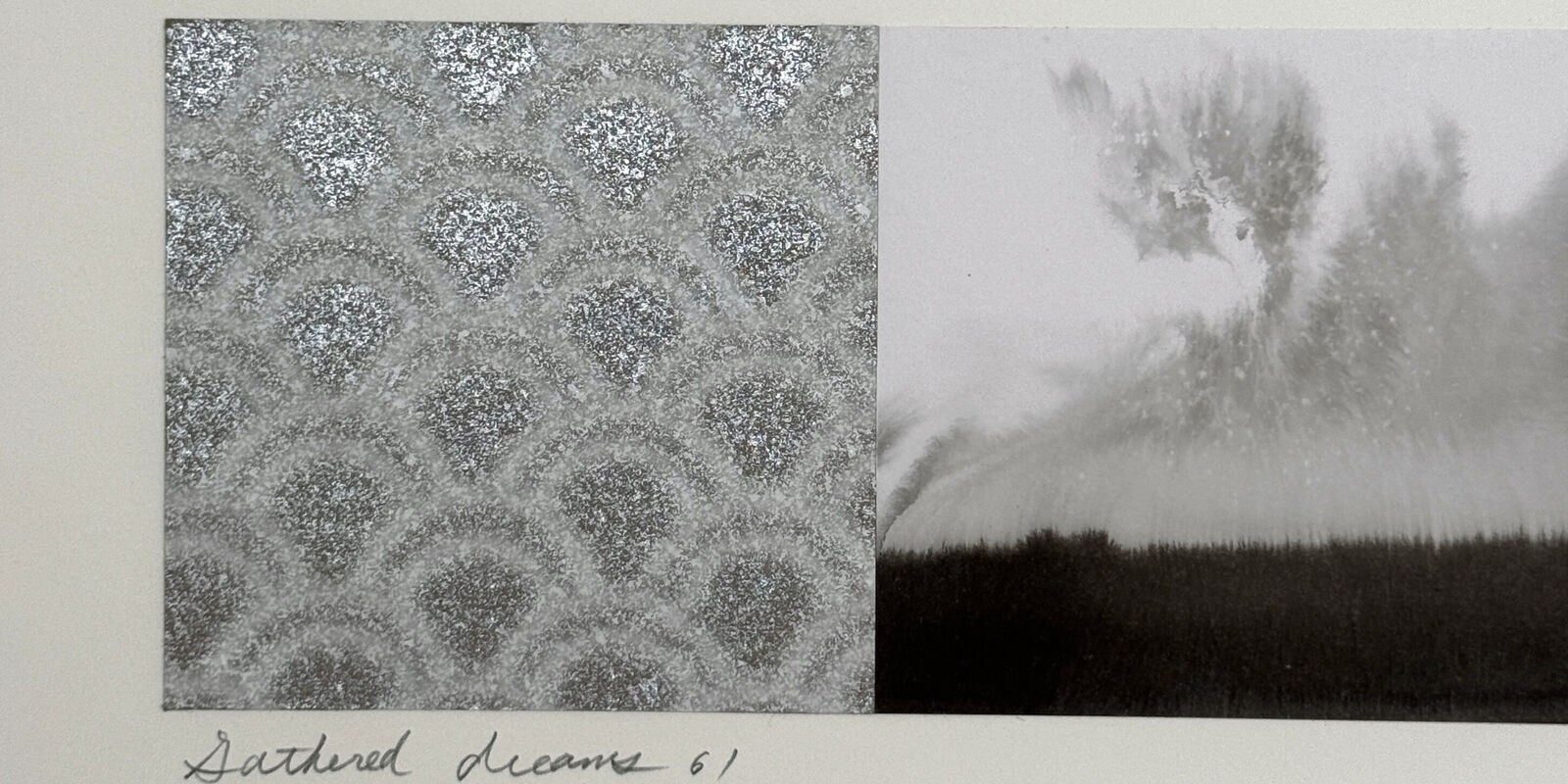 Artwork by Yoshio Ikezaki, Gathered dreams 61, Made of Sumi ink and watercolor on paper with silver patch 