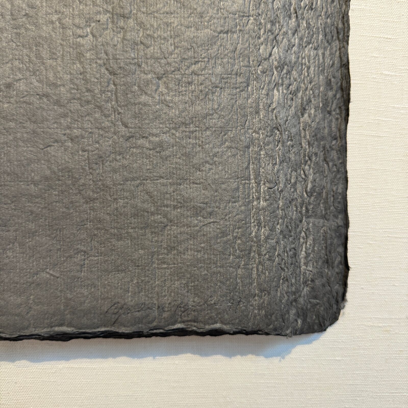 Artwork by Yoshio Ikezaki, The Earth Breathes - Mageru (Bend), Made of Mulberry Fiber, Sumi Ink 