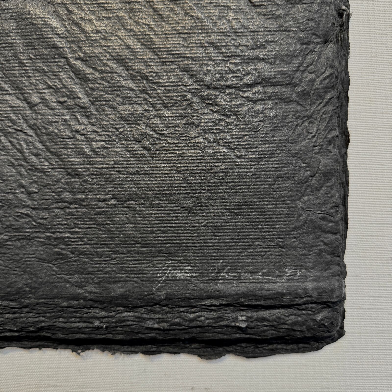 Artwork by Yoshio Ikezaki, The Earth Breathes - Totonou (Prepare), Made of Mulberry Fiber, Sumi Ink 