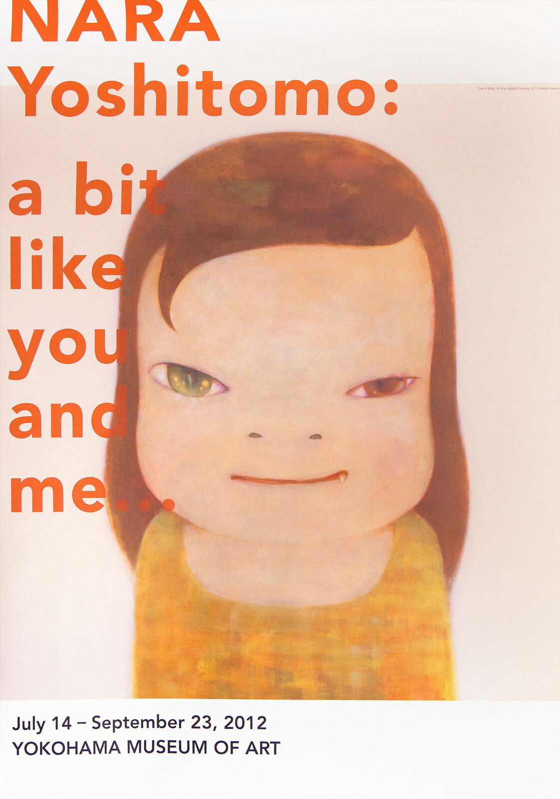 A poster with a picture of a little girl with green eyes.