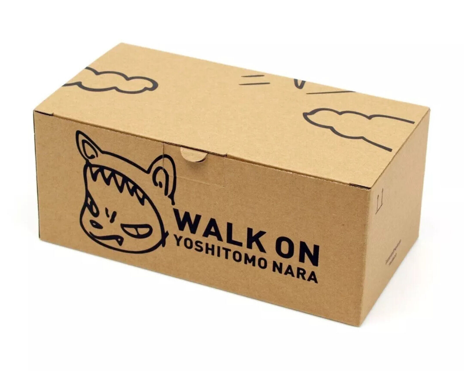 A white alarm clock with a picture of a man and a woman on it.