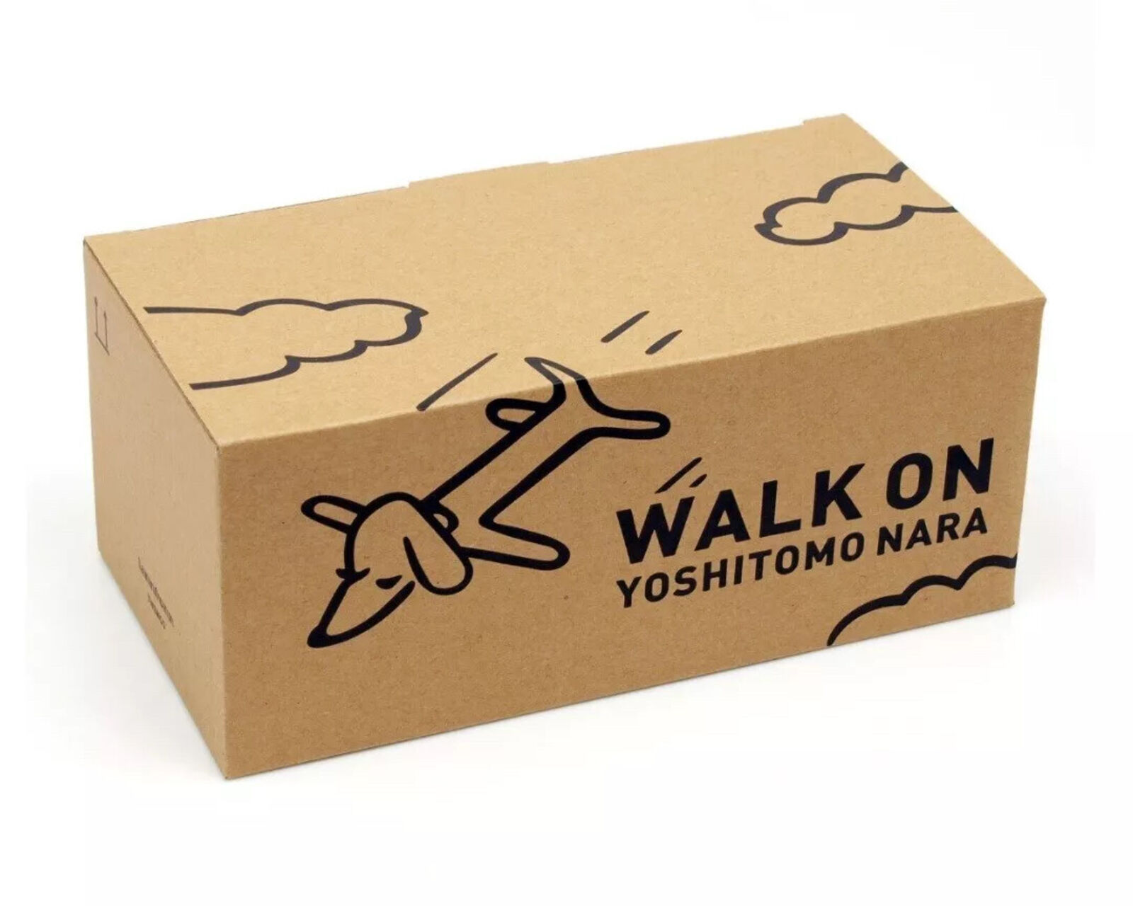 A white alarm clock with a picture of a man and a woman on it.