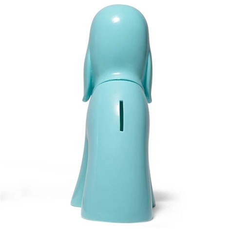 Artwork by Yoshitomo Nara, Aomori Dog Piggy Bank (Blue), Made of Cast vinyl 