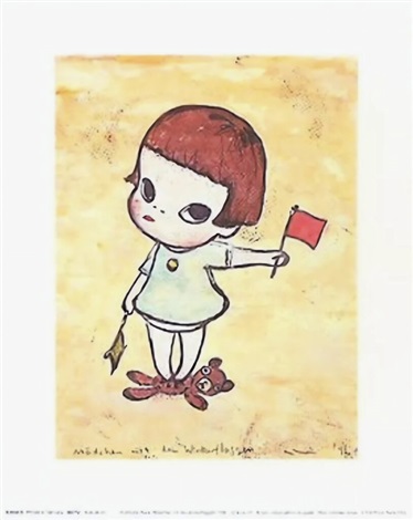 Flag Signal Girl by Yoshitomo Nara, 2018