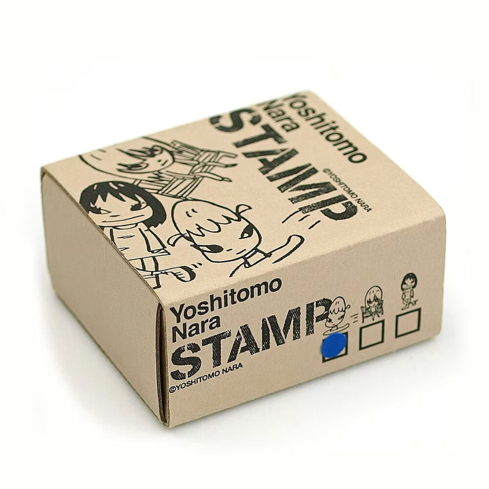 A rubber stamp with a drawing of a boy.