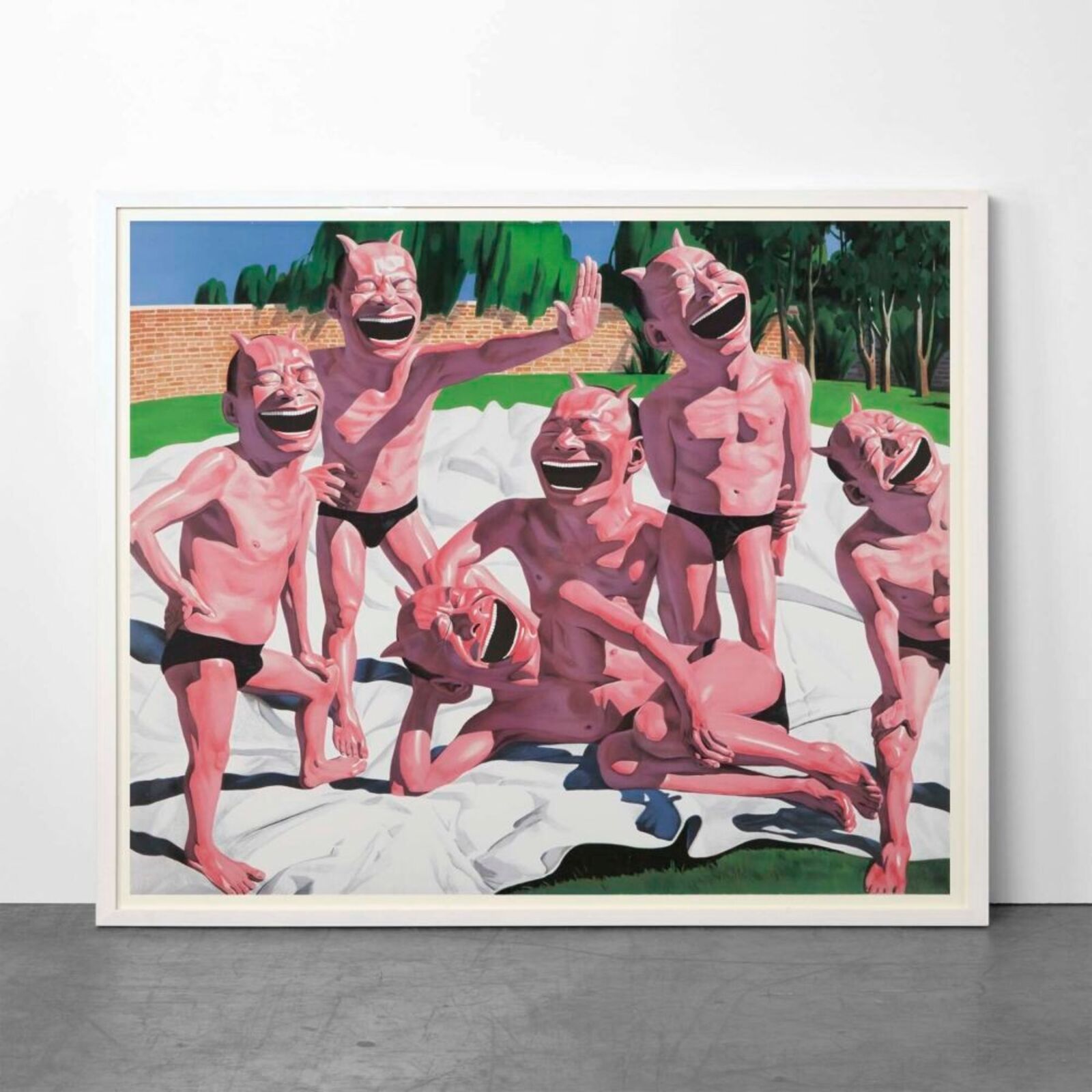 Artwork by Yue Minjun, Backyard Garden, Made of Lithograph on paper 