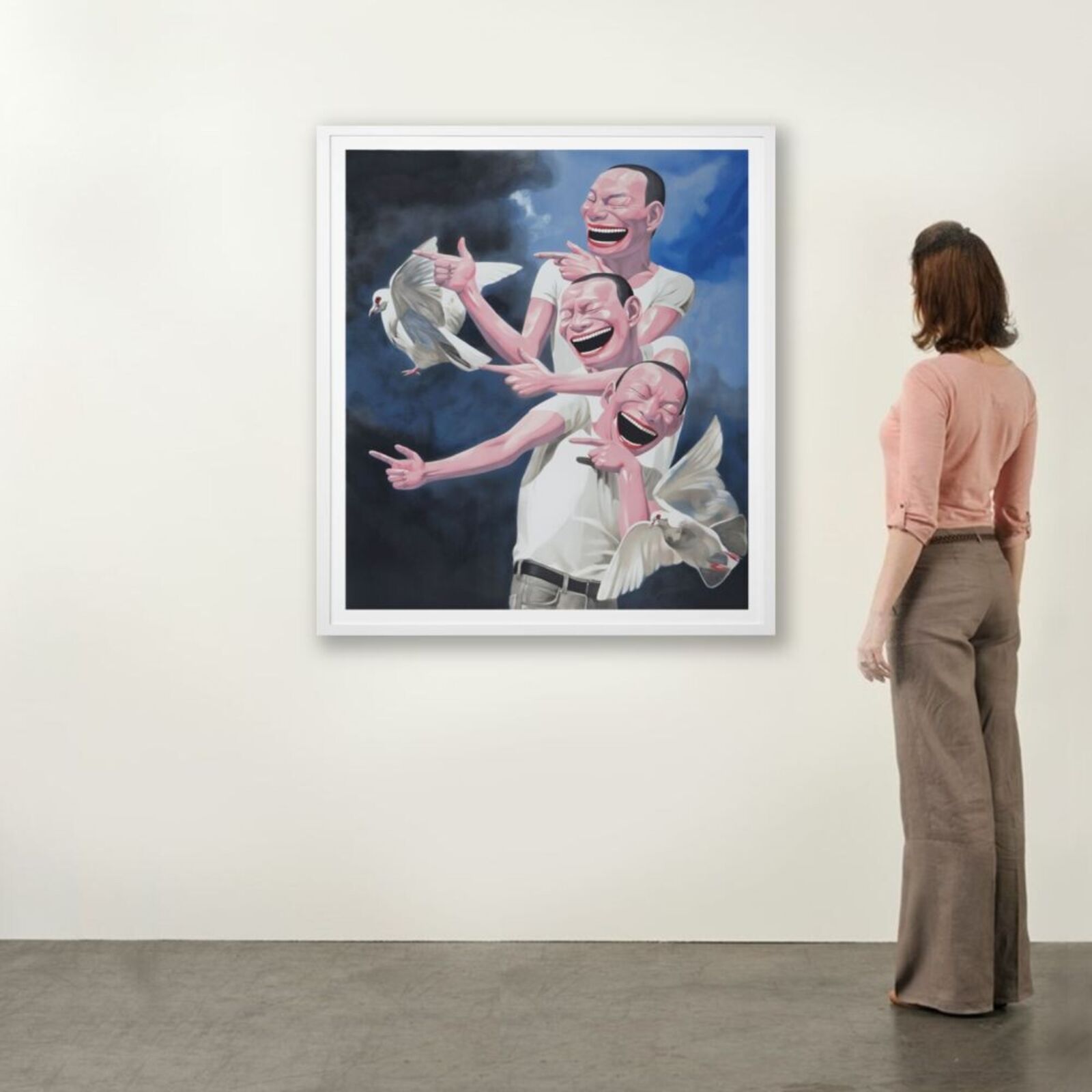 Artwork by Yue Minjun, Birds of Peace, Made of Lithograph on paper 