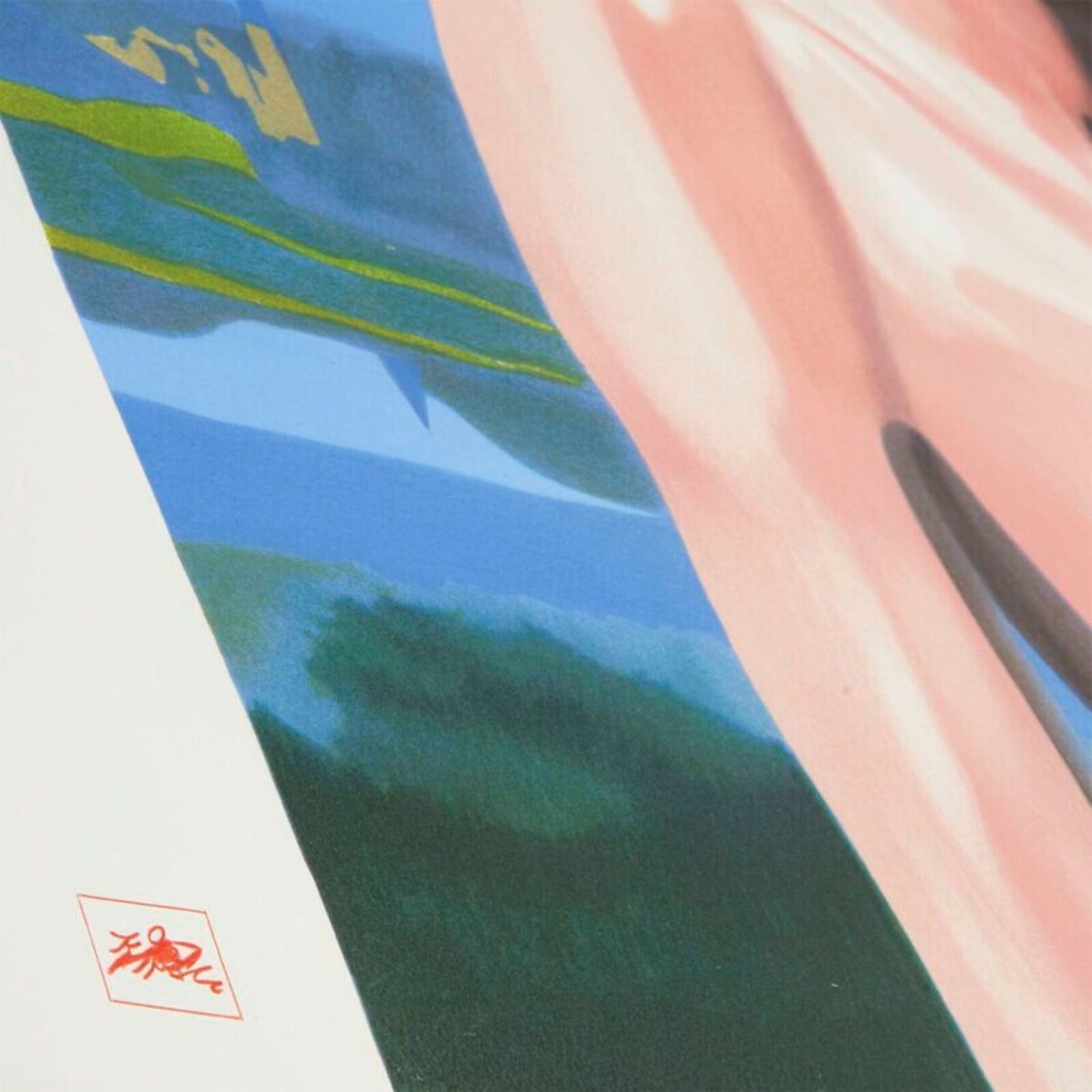 A painting of a man and a woman laughing together.