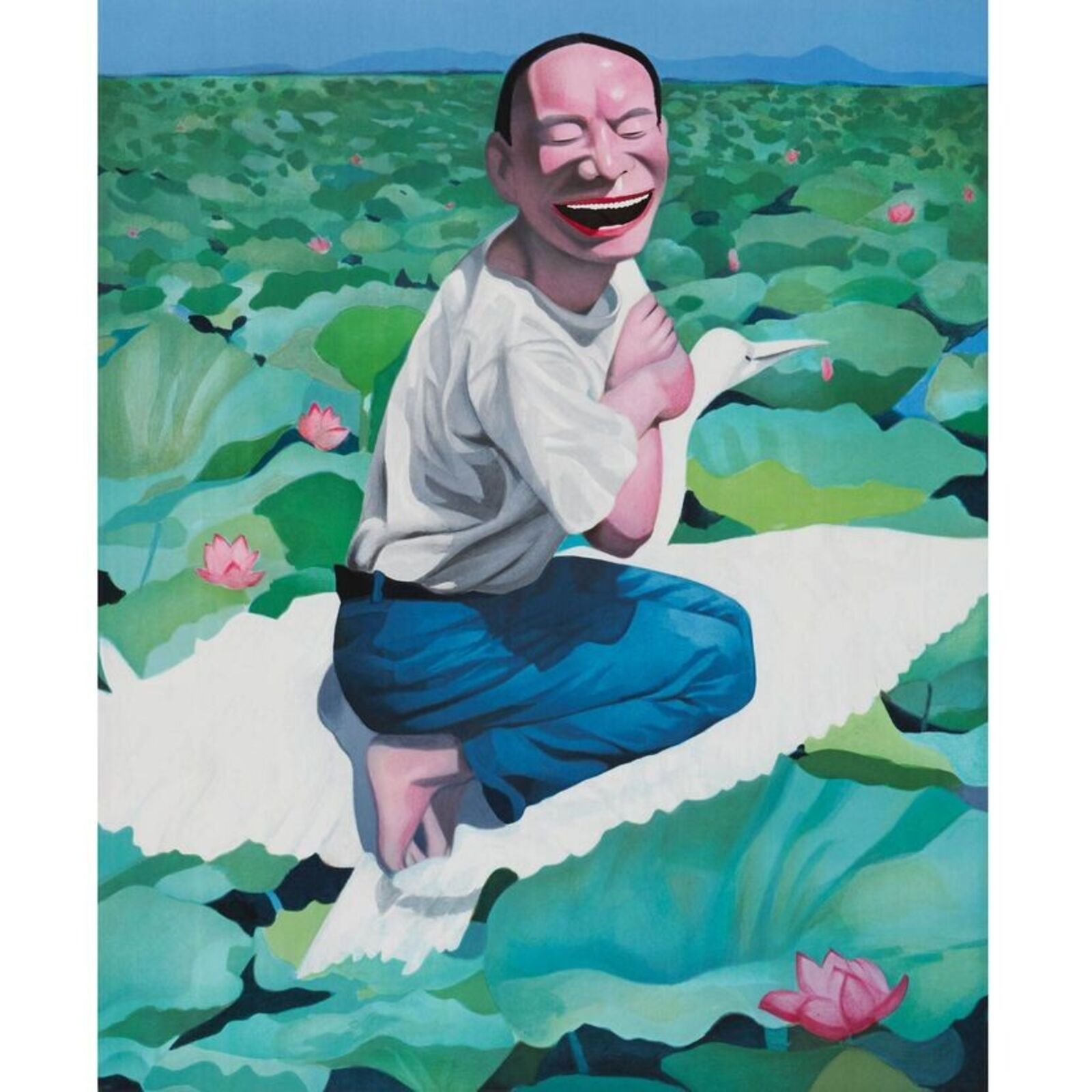 Artwork by Yue Minjun, Lotus Pool, Made of Lithograph on paper 