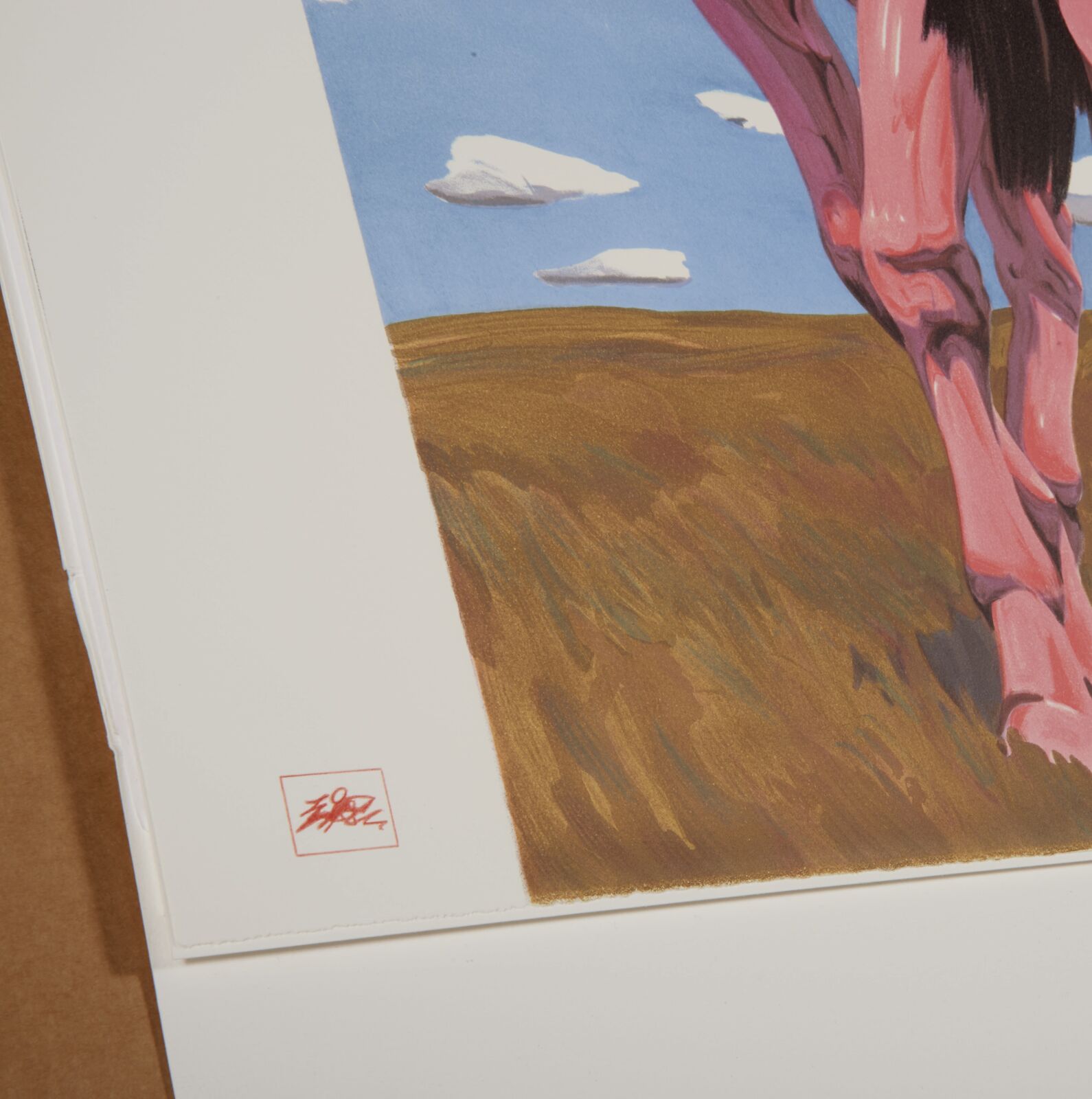 Artwork by Yue Minjun, Paean on Grassland, Made of Lithography 