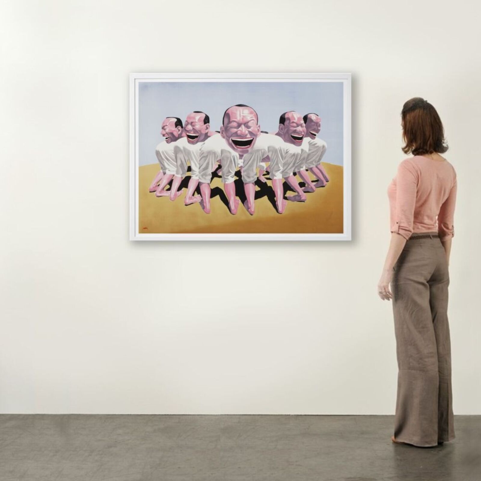 Artwork by Yue Minjun, Sheep Herd, Made of Lithograph on paper 