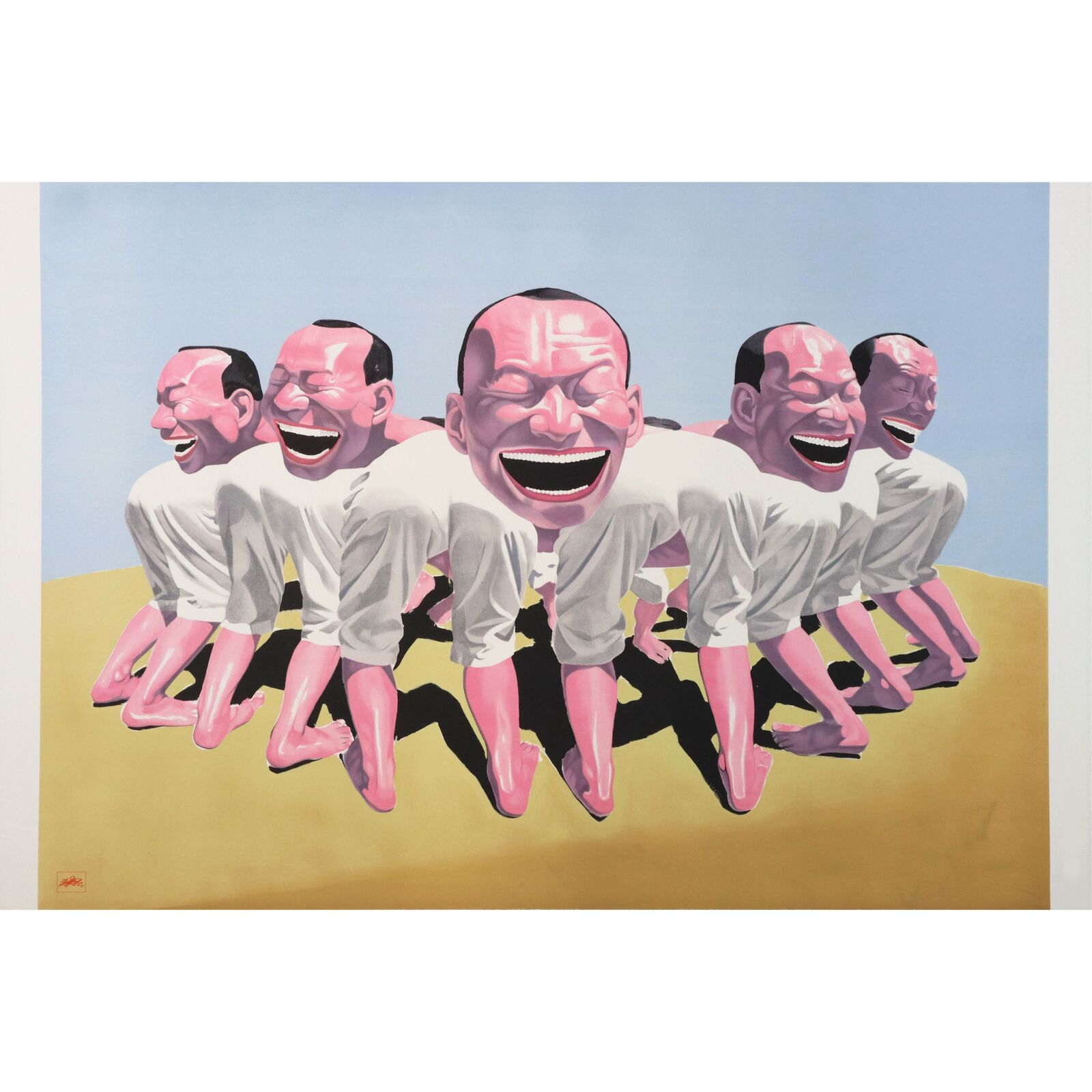 Artwork by Yue Minjun, Sheep Herd, Made of Lithograph on paper 