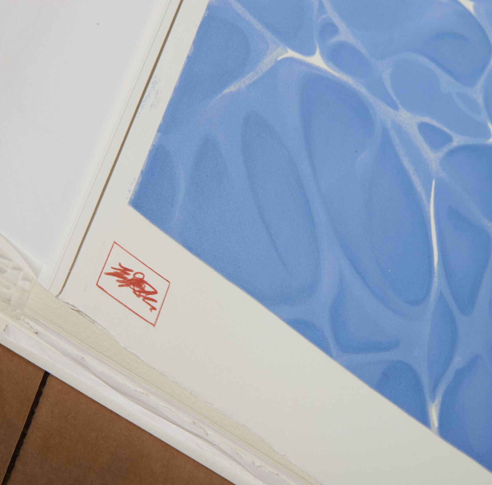 A painting of a group of men jumping into a swimming pool.