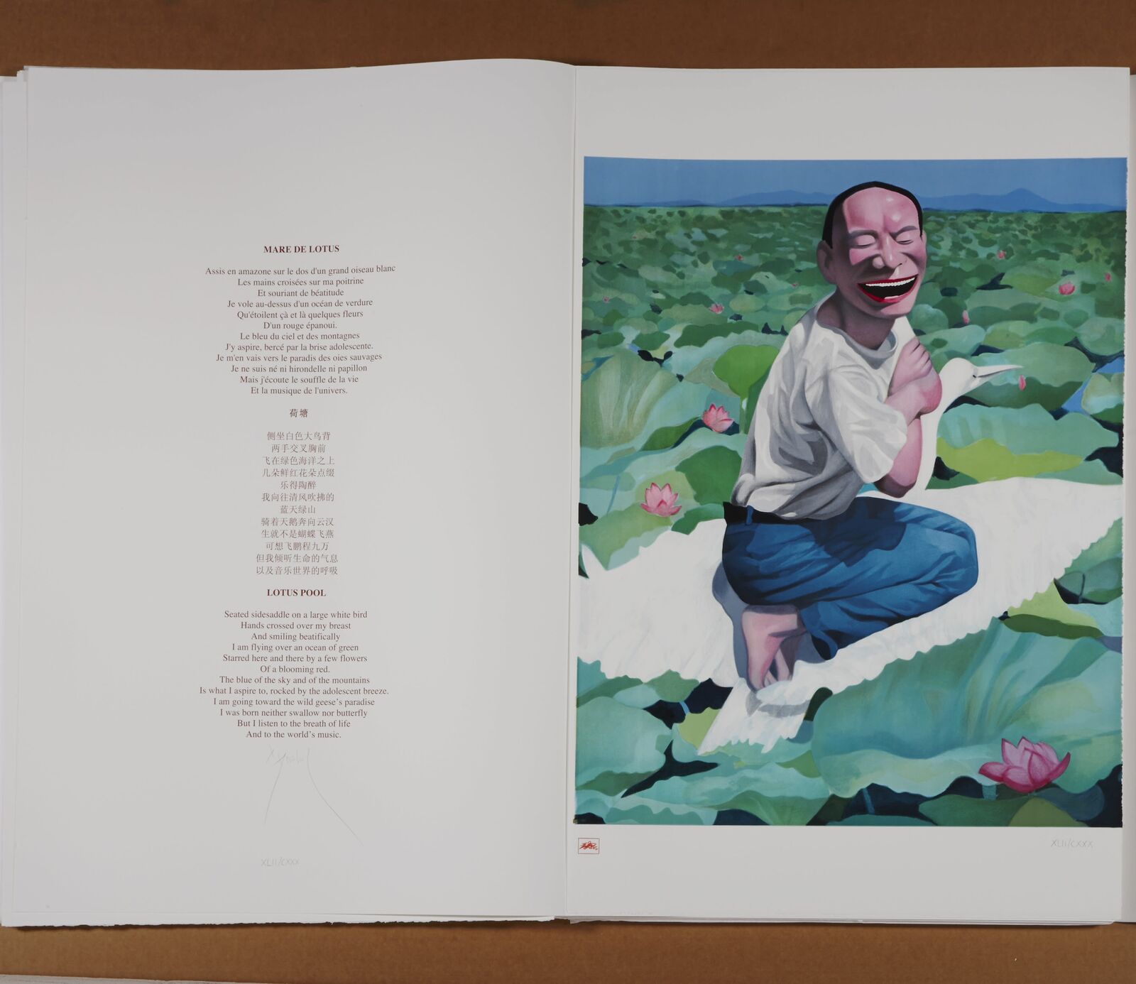 Artwork by Yue Minjun, Lotus Pool, Made of Lithograph on paper 