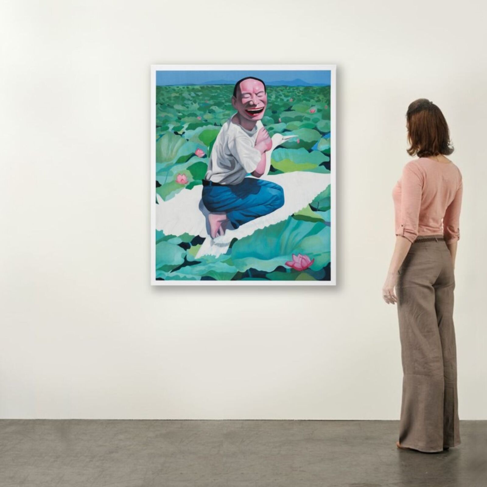 Artwork by Yue Minjun, Lotus Pool, Made of Lithograph on paper 