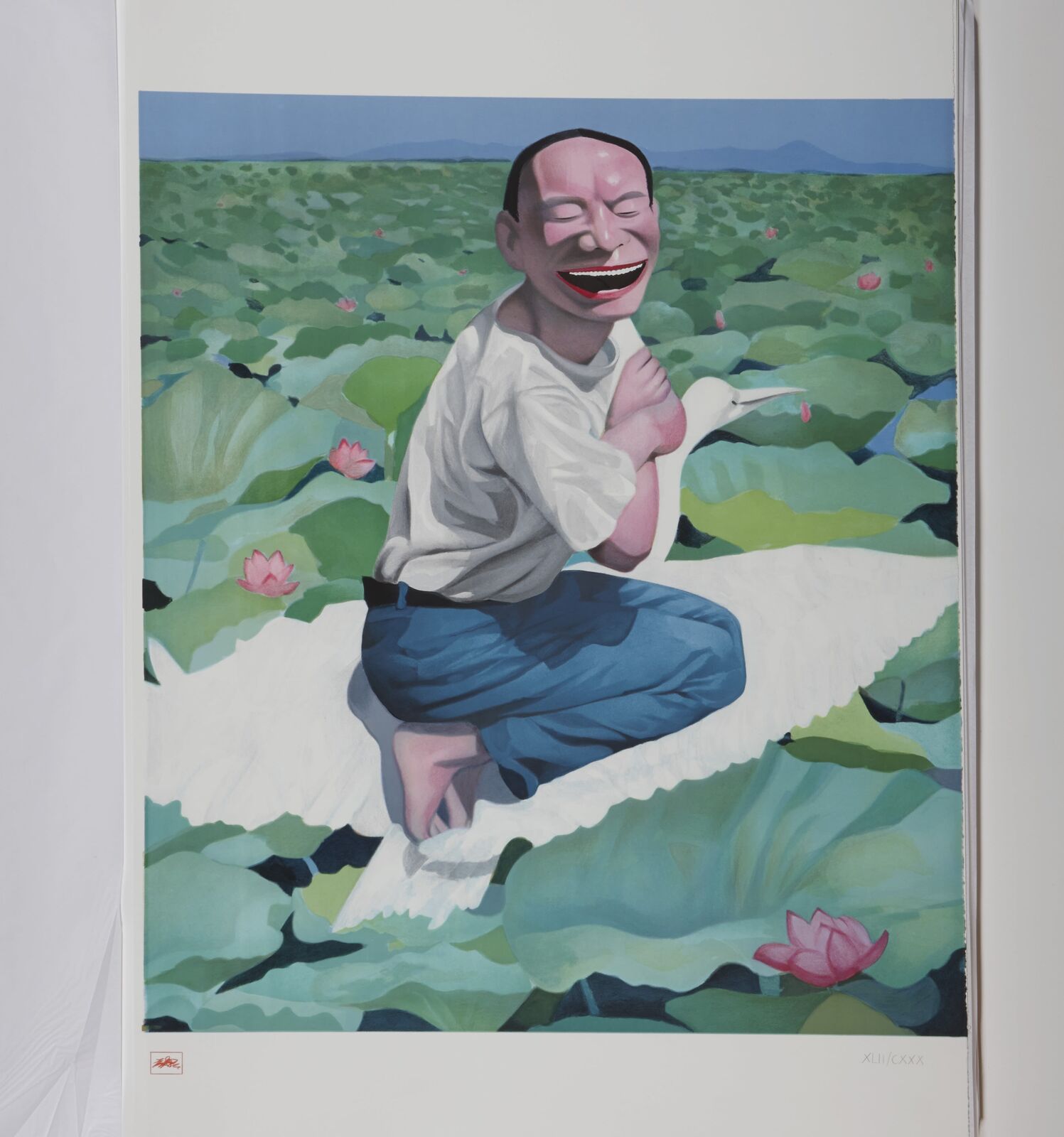 Artwork by Yue Minjun, Lotus Pool, Made of Lithograph on paper 