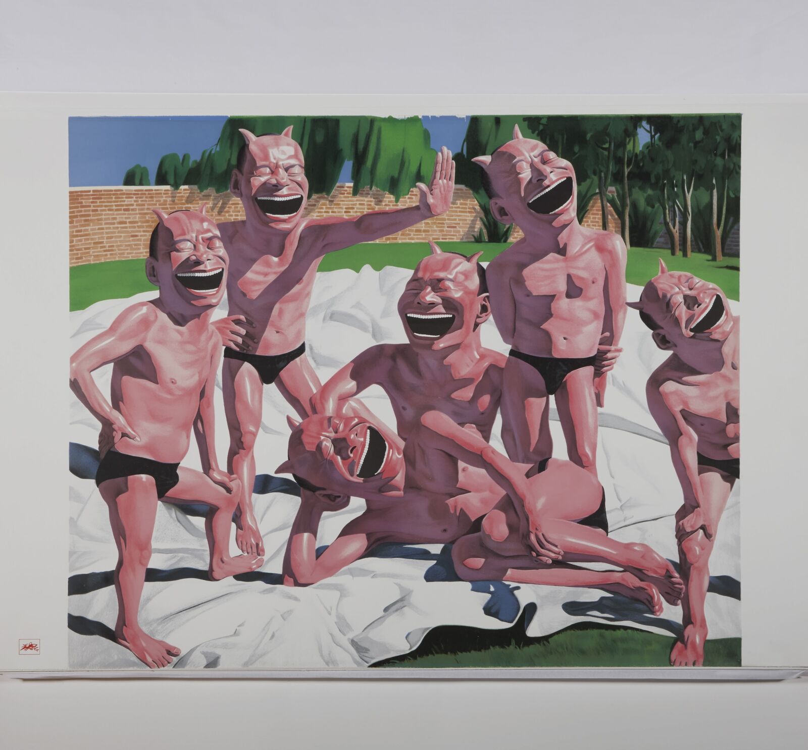Artwork by Yue Minjun, Backyard Garden, Made of Lithograph on paper 