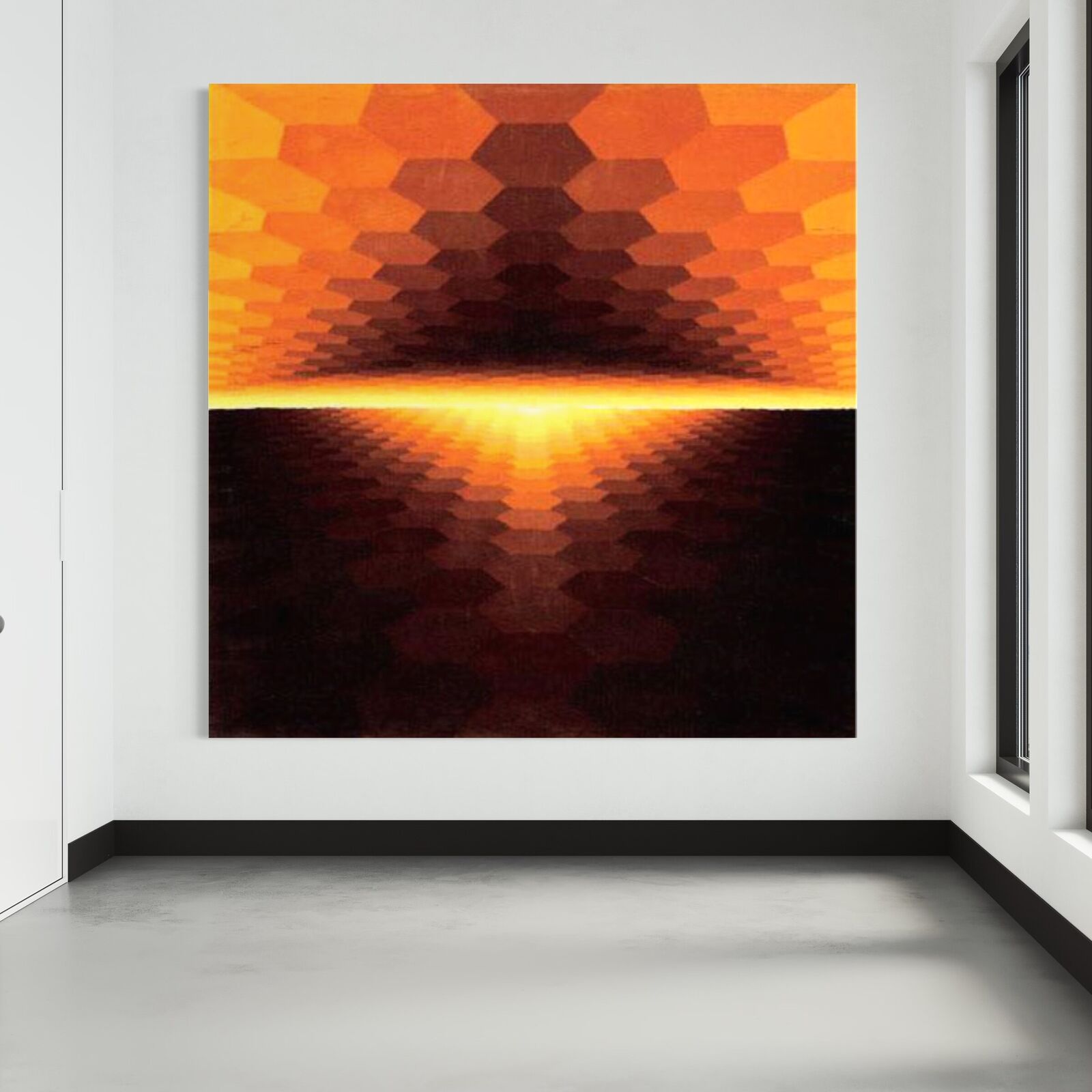 Artwork by Yvaral, Horizon jaune structuré, Made of Wool Tapestry 