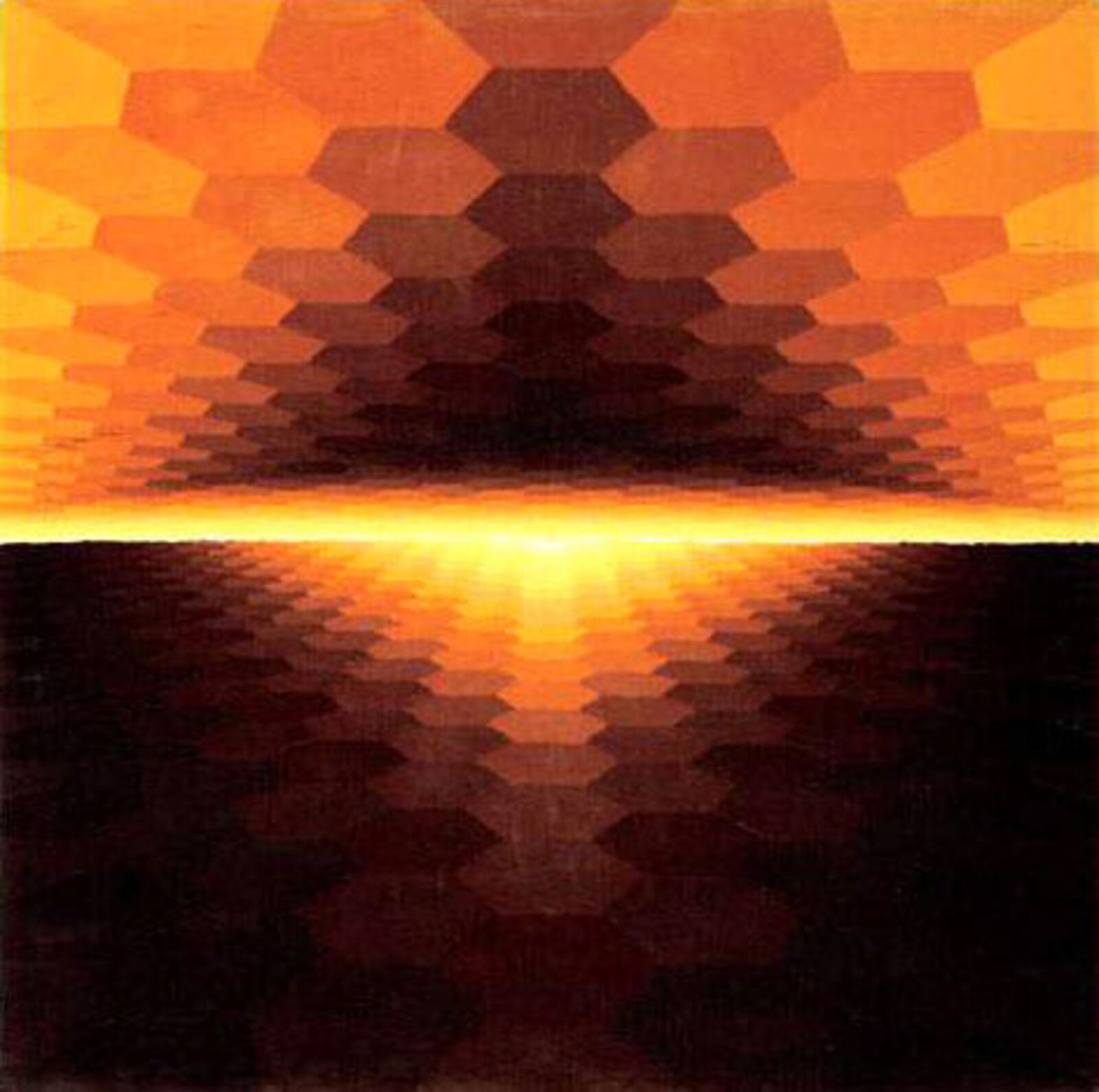 Artwork by Yvaral, Horizon jaune structuré, Made of Wool Tapestry 
