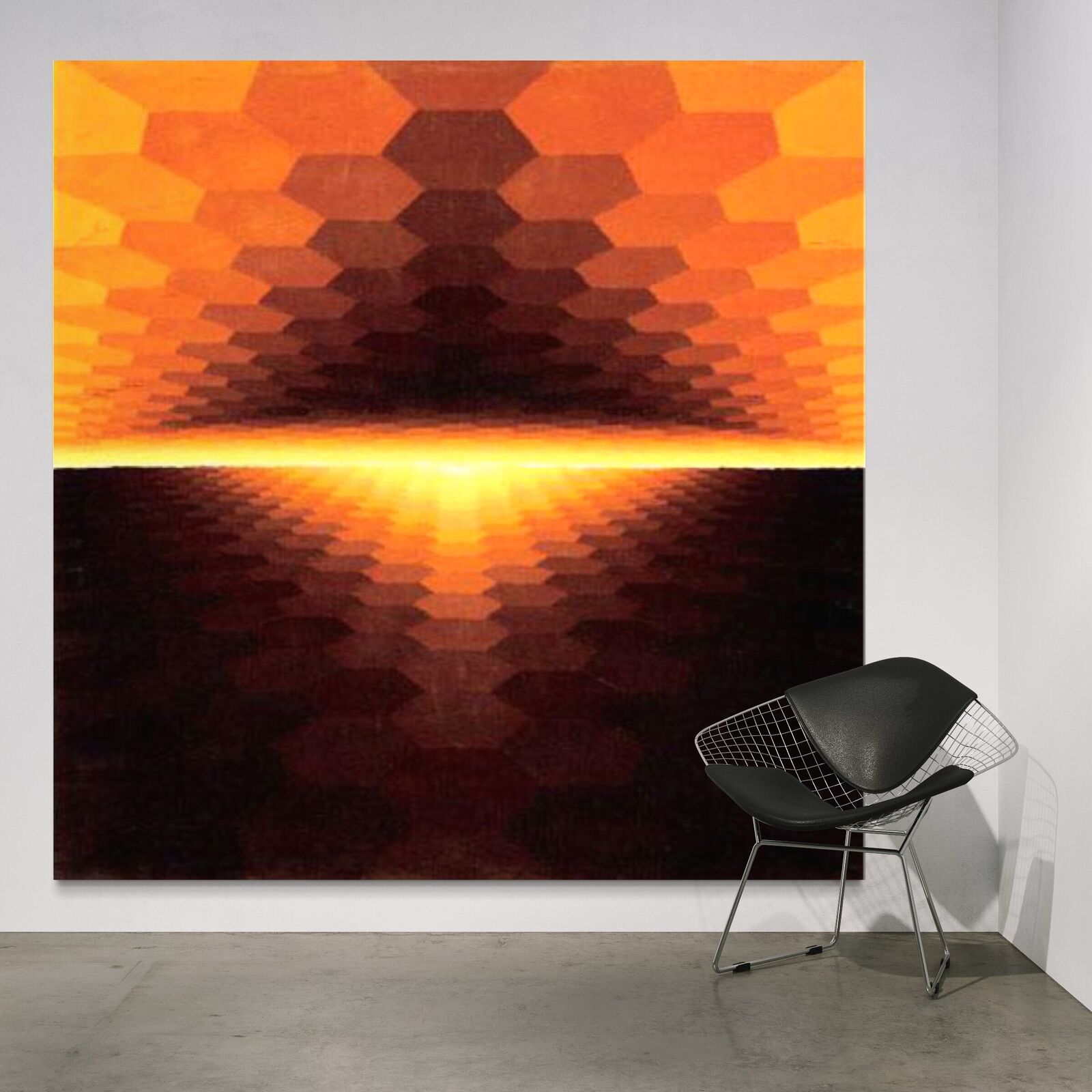 Artwork by Yvaral, Horizon jaune structuré, Made of Wool Tapestry 