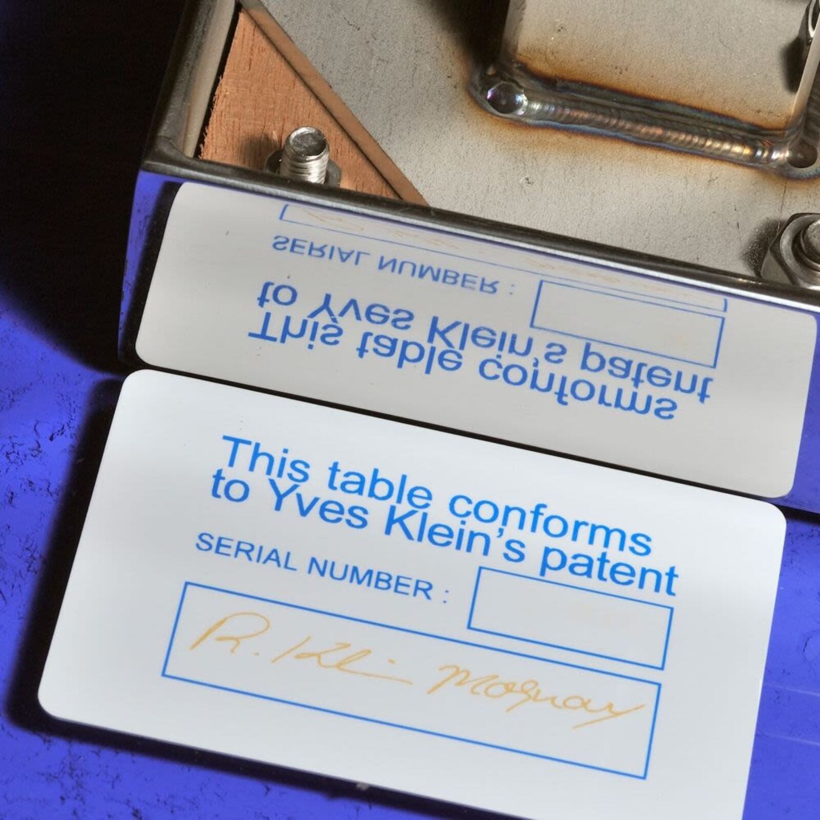 Artwork by Yves Klein, Table IKB® (Blue), Made of Sculpture Object 