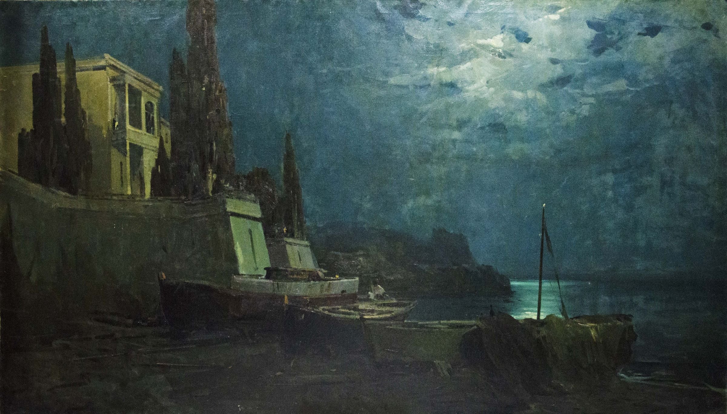Night landscape by Fiodor Zakharovitch Zakharov, null