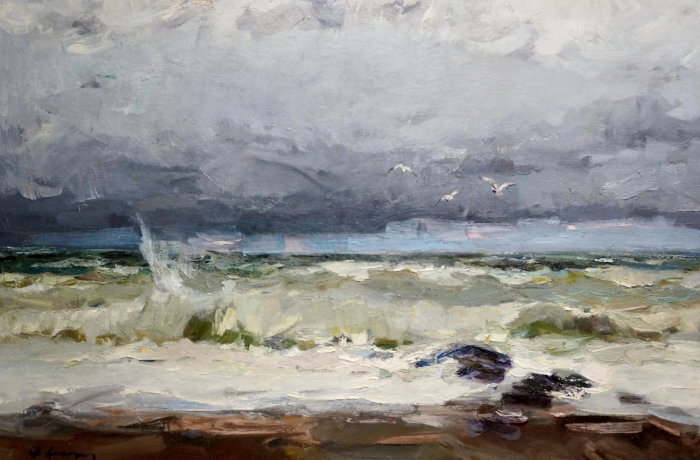 Seascape with flying seagulls by Fiodor Zakharovitch Zakharov, null