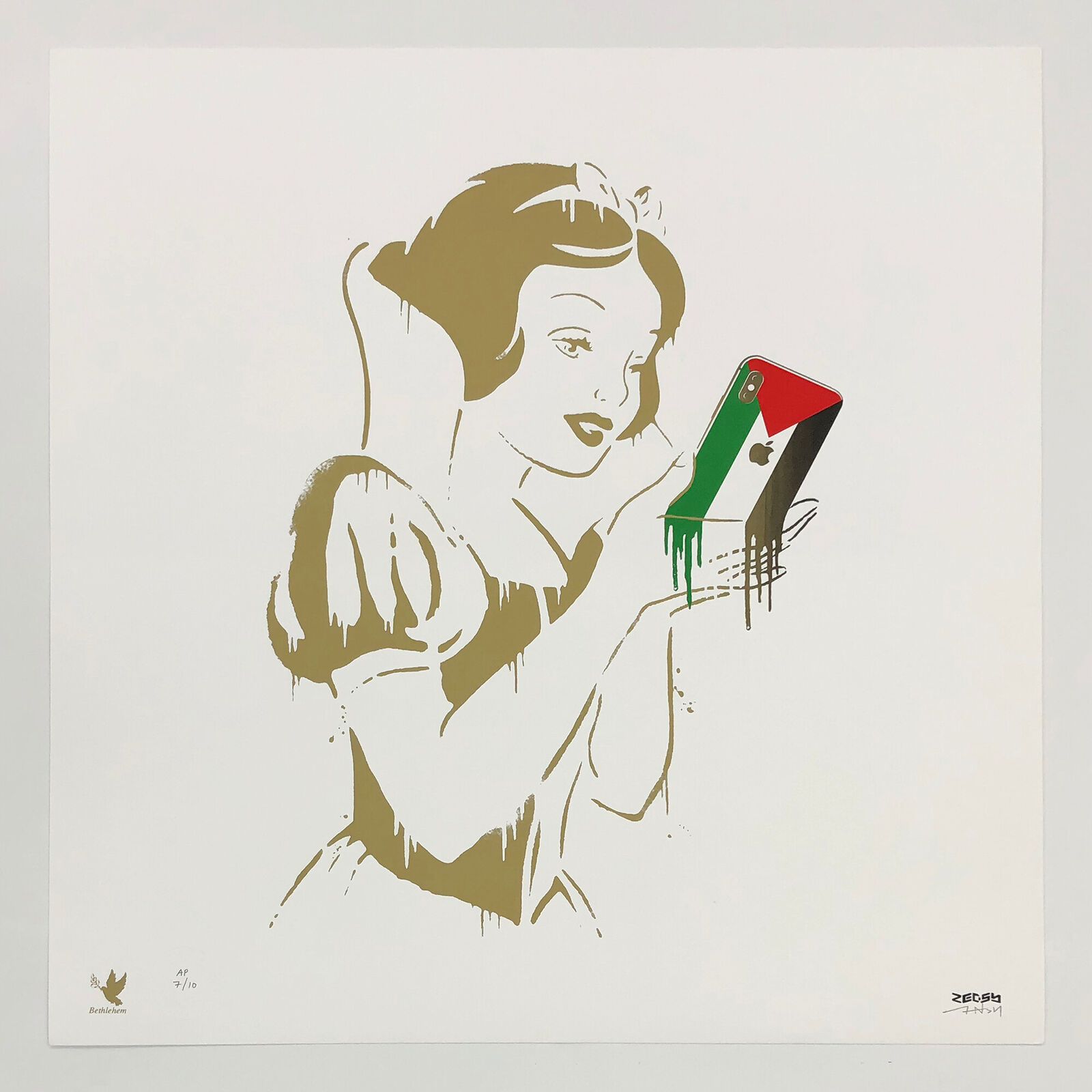 Artwork by Zedsy, Bethlehem Gold Print Set (3 hand signed screen prints), Made of Screen Print 